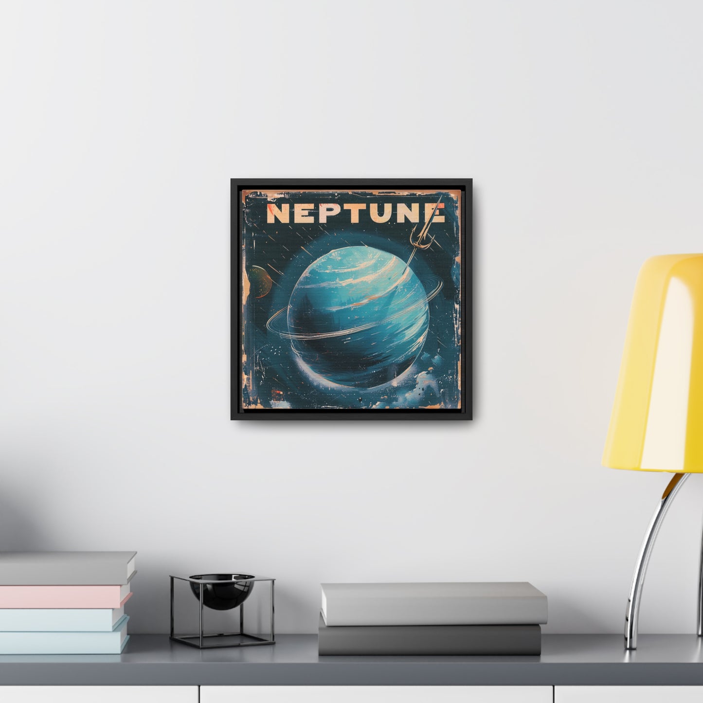planet neptune space art framed portrait print