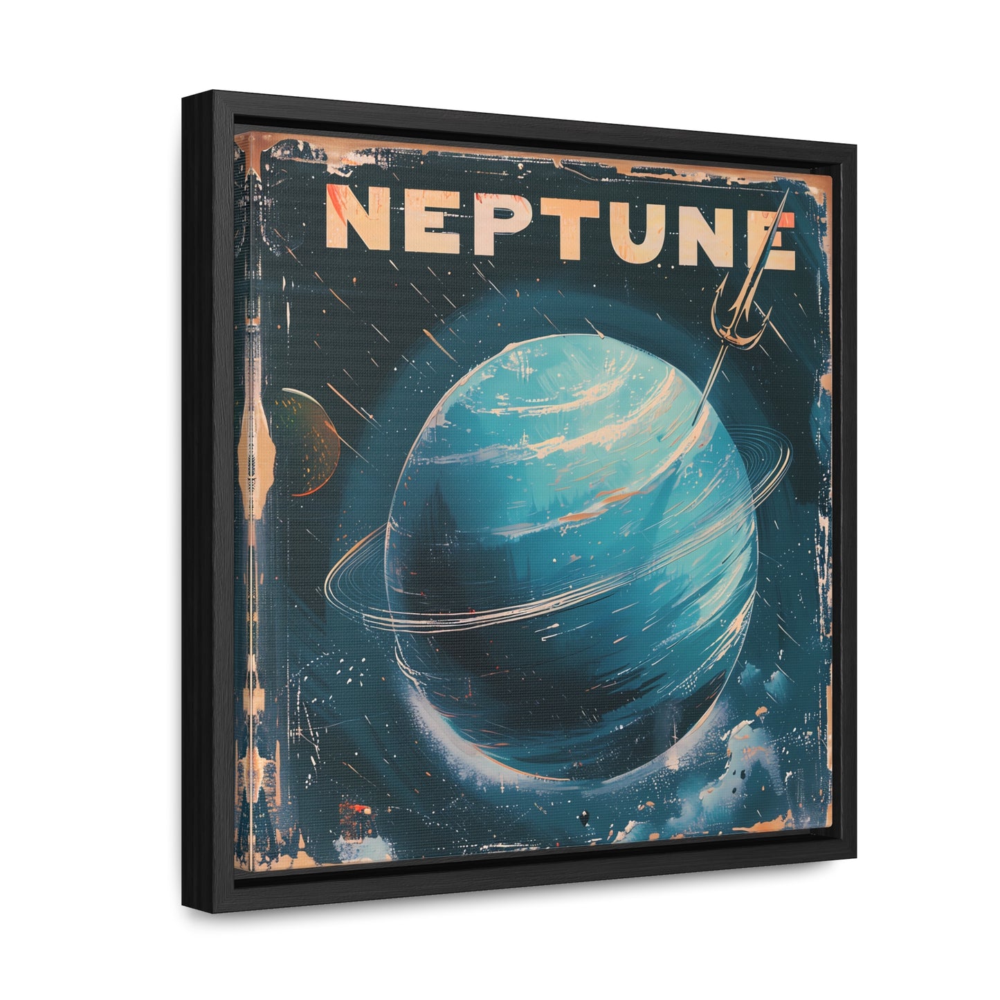 planet neptune space art framed portrait print