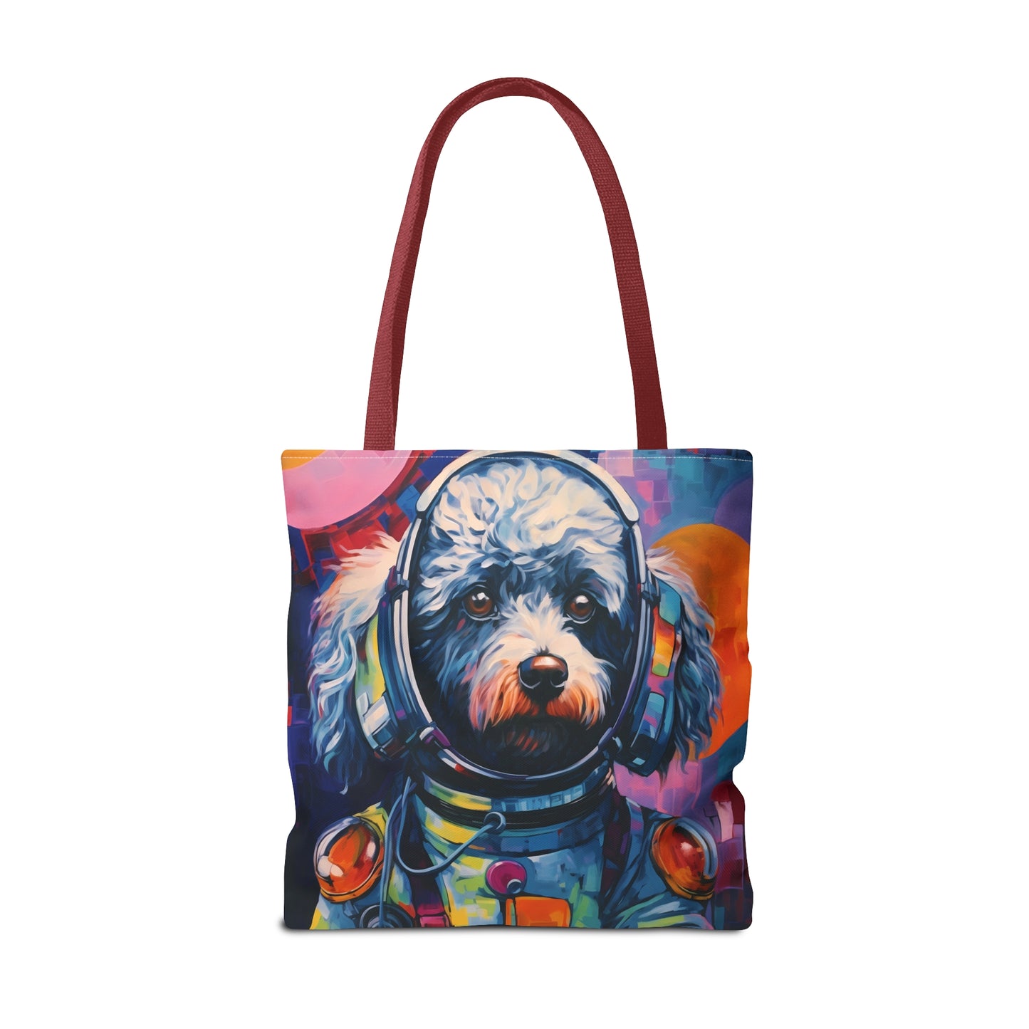 space art poodle tote bag
