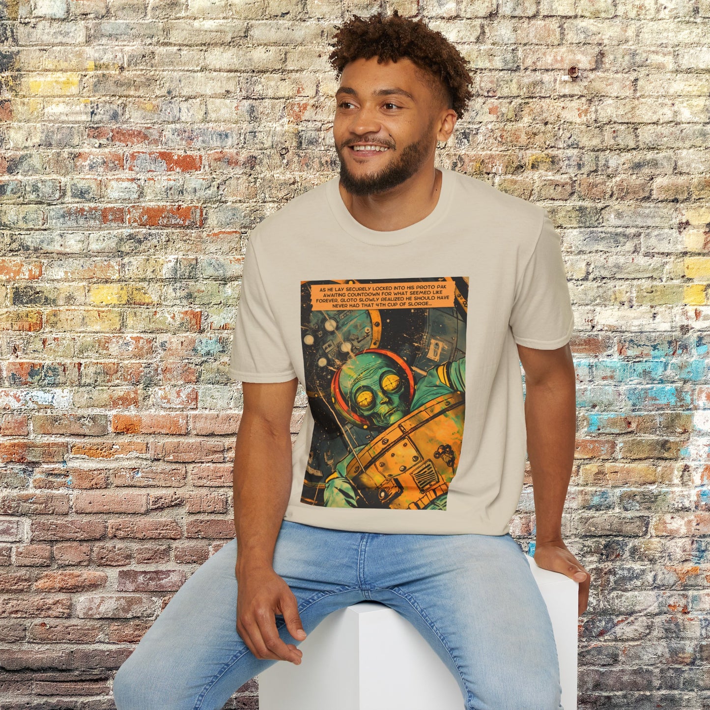 astro blasto comic space art t shirt