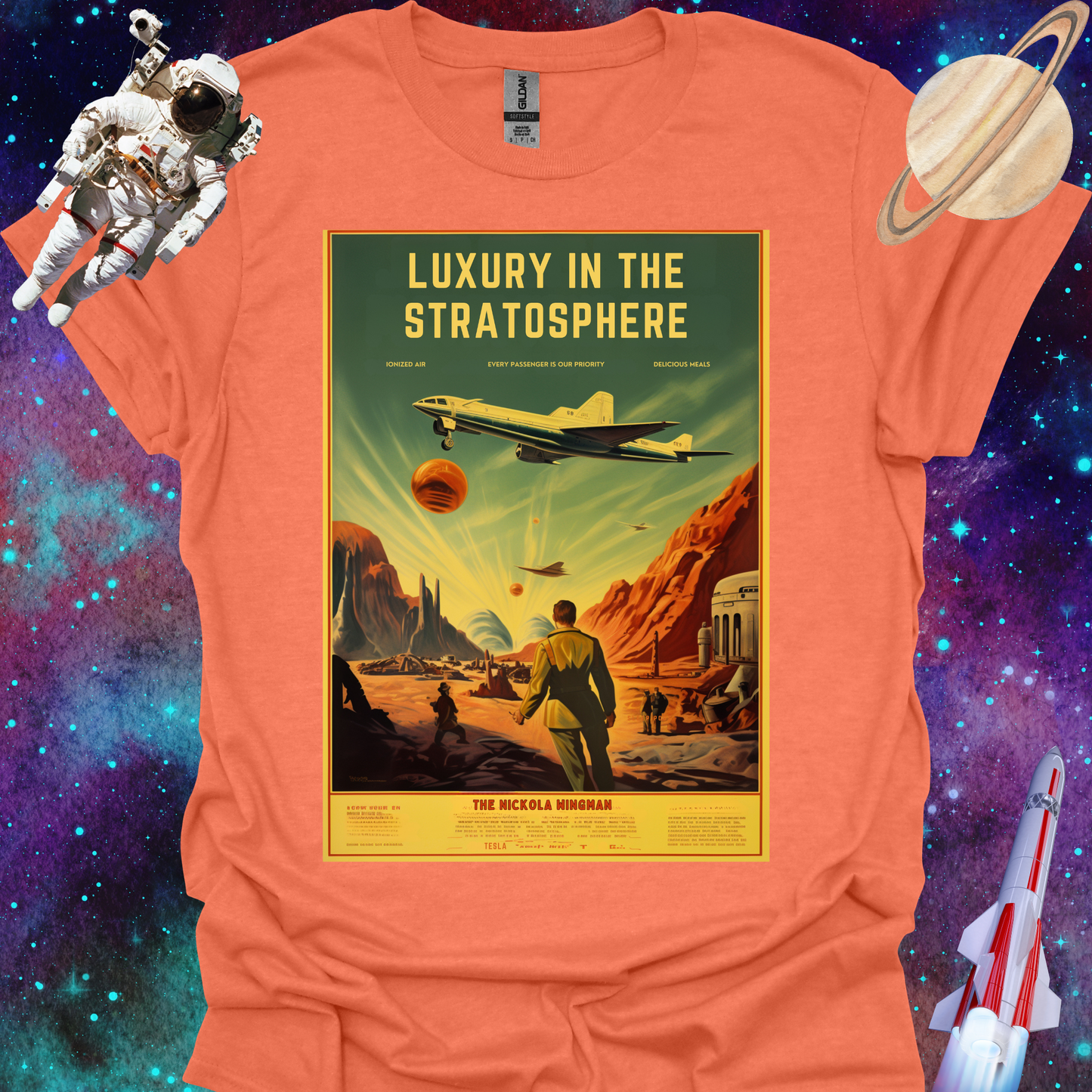 Nikola Wingman - Space Art Transport T Shirt