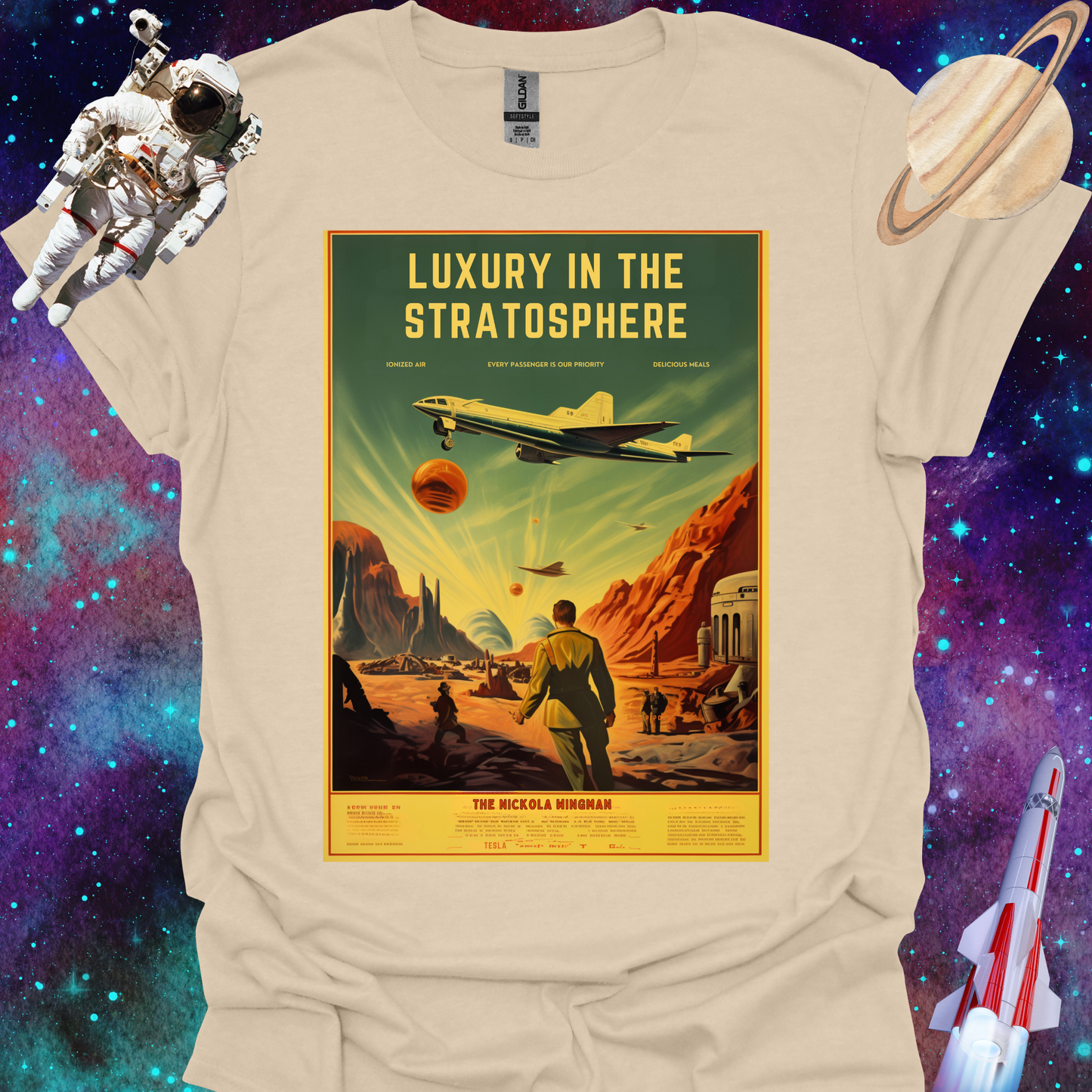 Nikola Wingman - Space Art Transport T Shirt