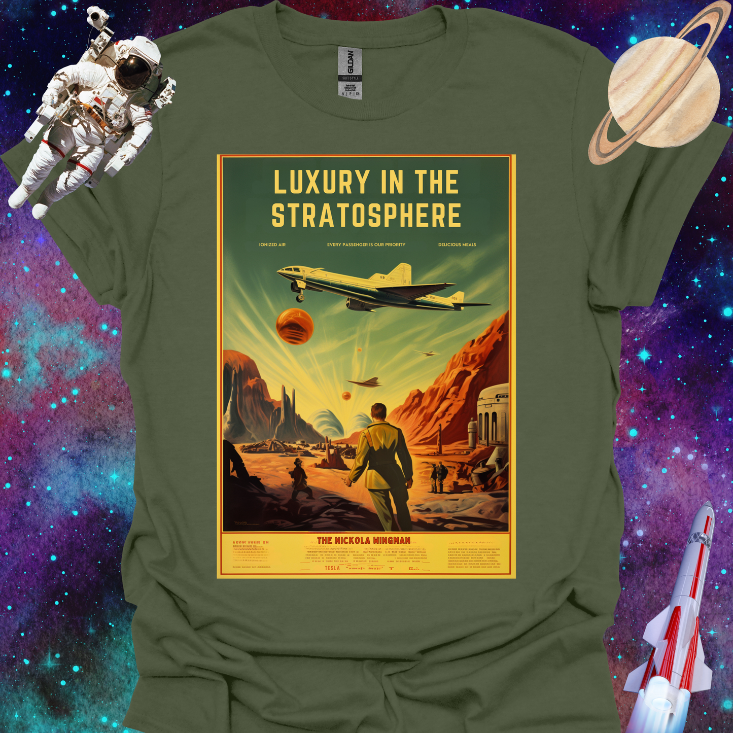 Nikola Wingman - Space Art Transport T Shirt