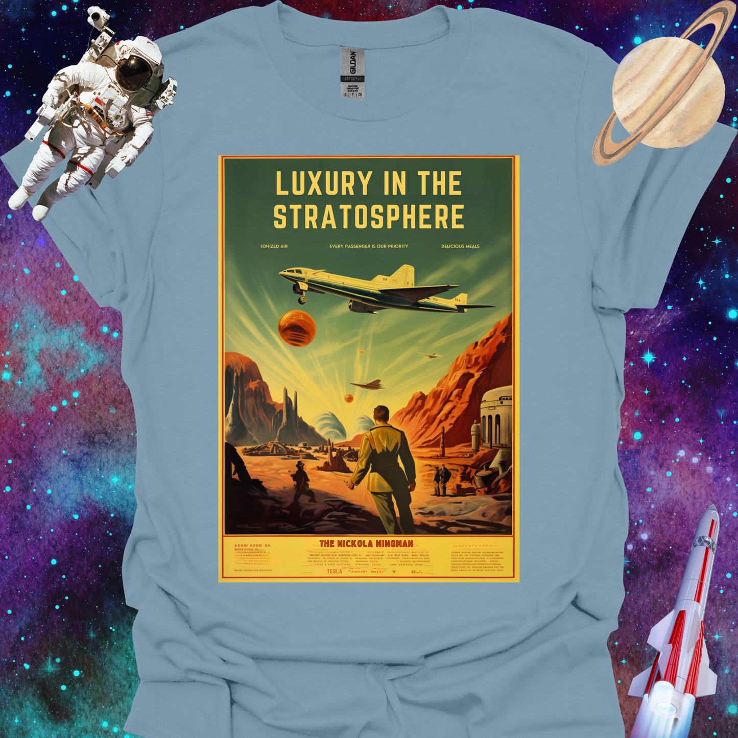 Nikola Wingman - Space Art Transport T Shirt