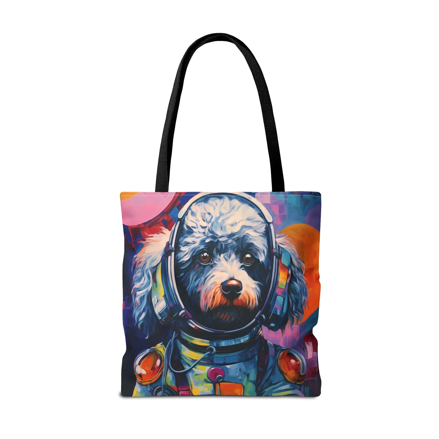space art poodle tote bag