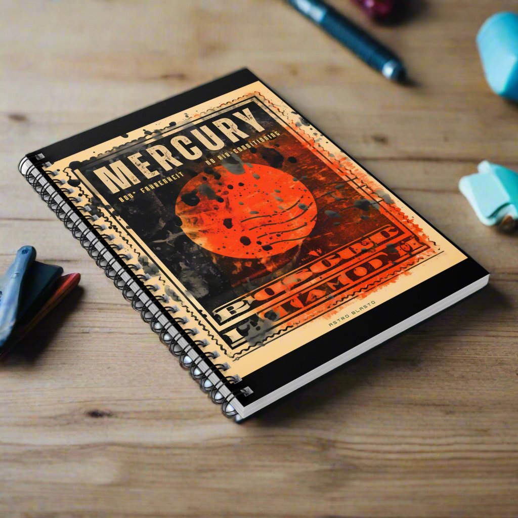 Postage Stamp MERCURY - Spiral Notebook