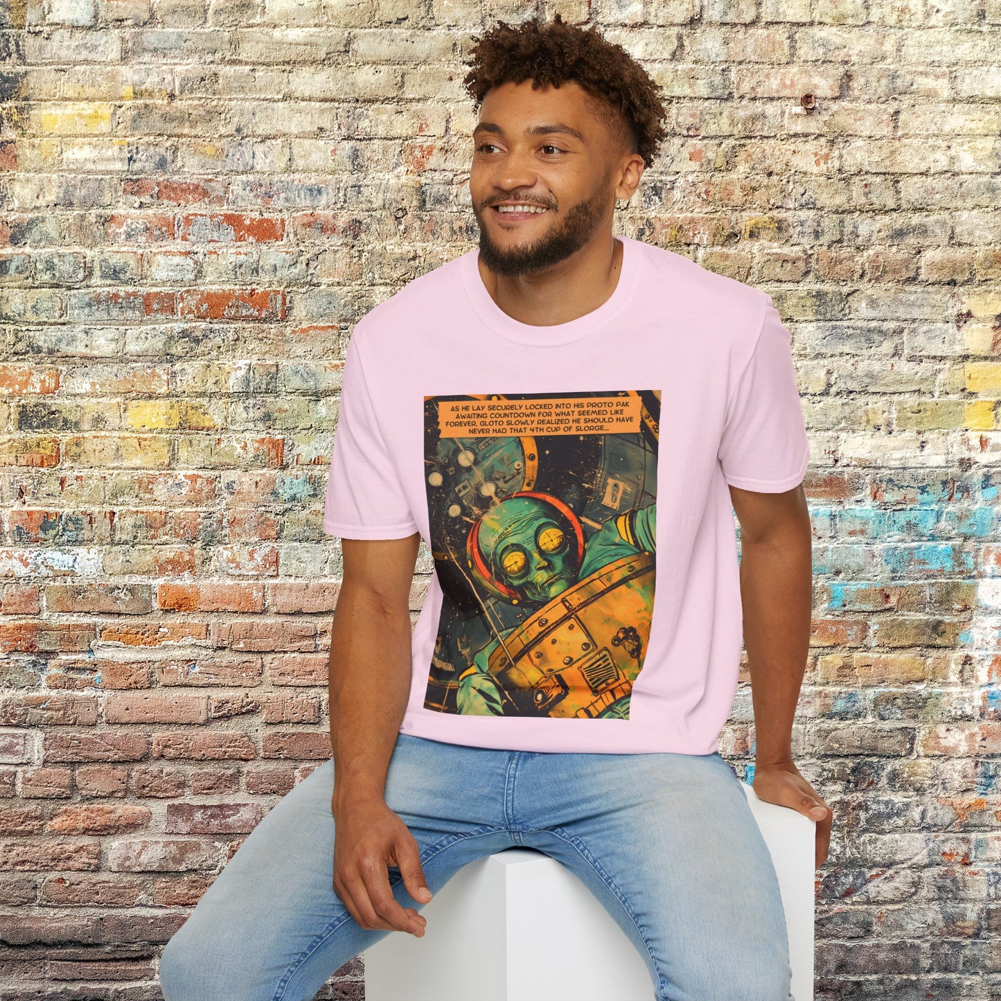 astro blasto comic space art t shirt