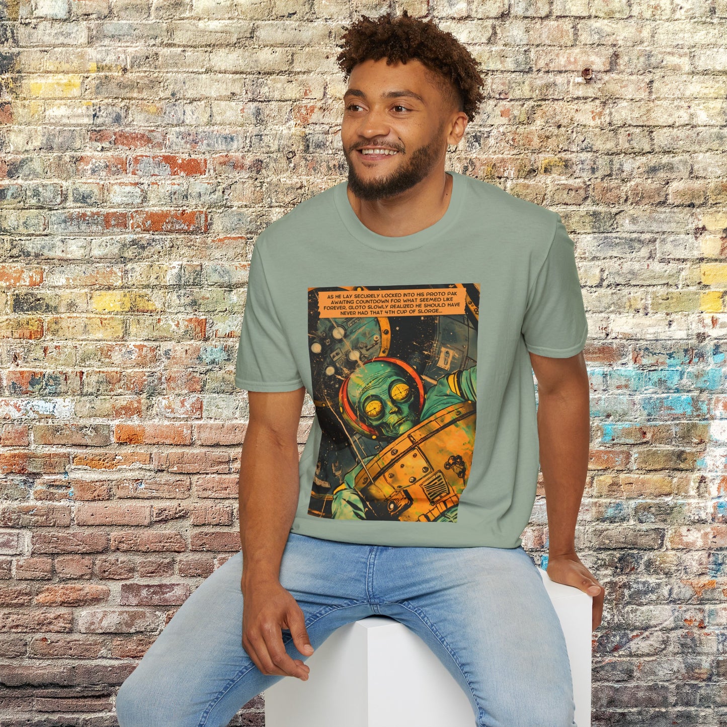 astro blasto comic space art t shirt