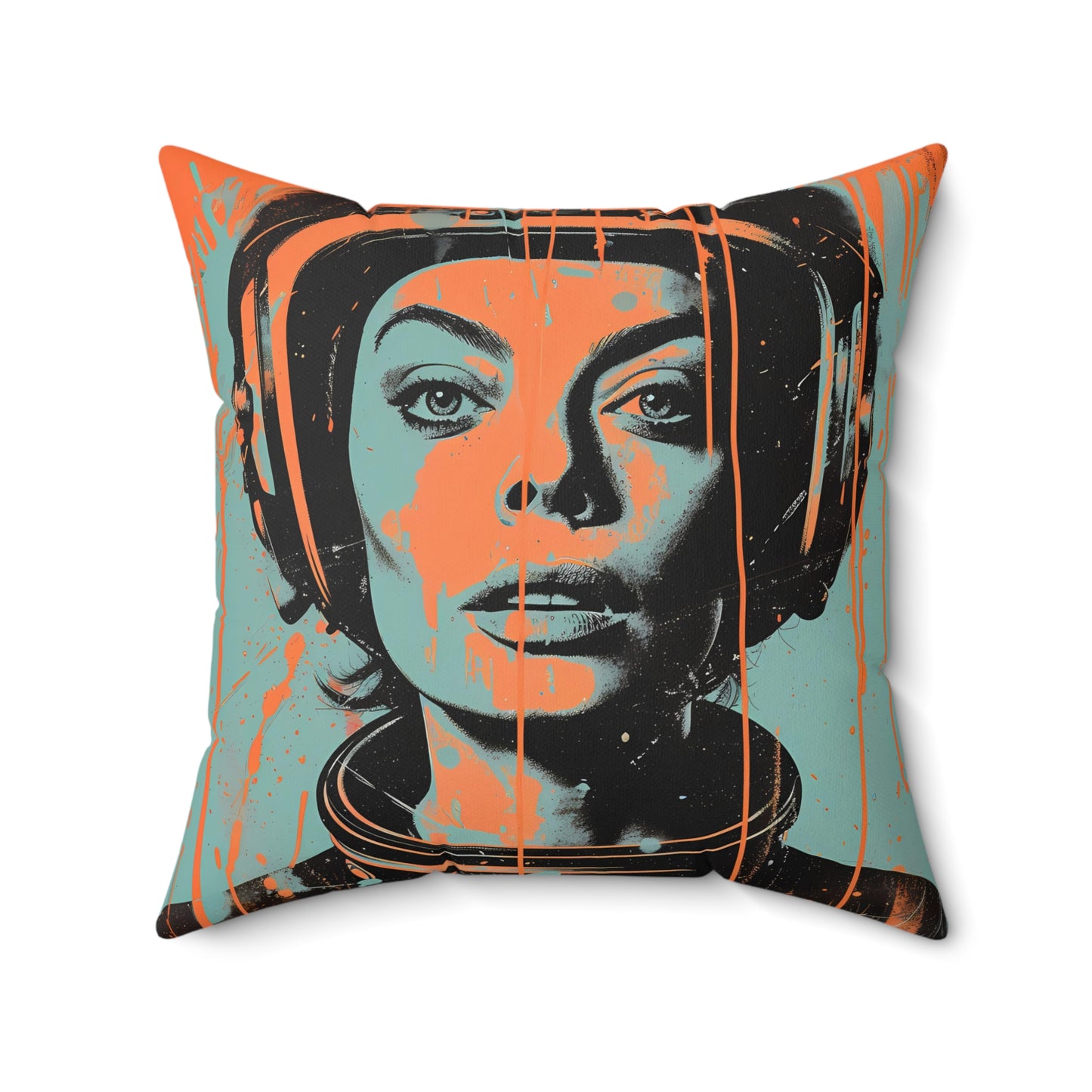 astro cadet space art faux suede pillow margo robbie