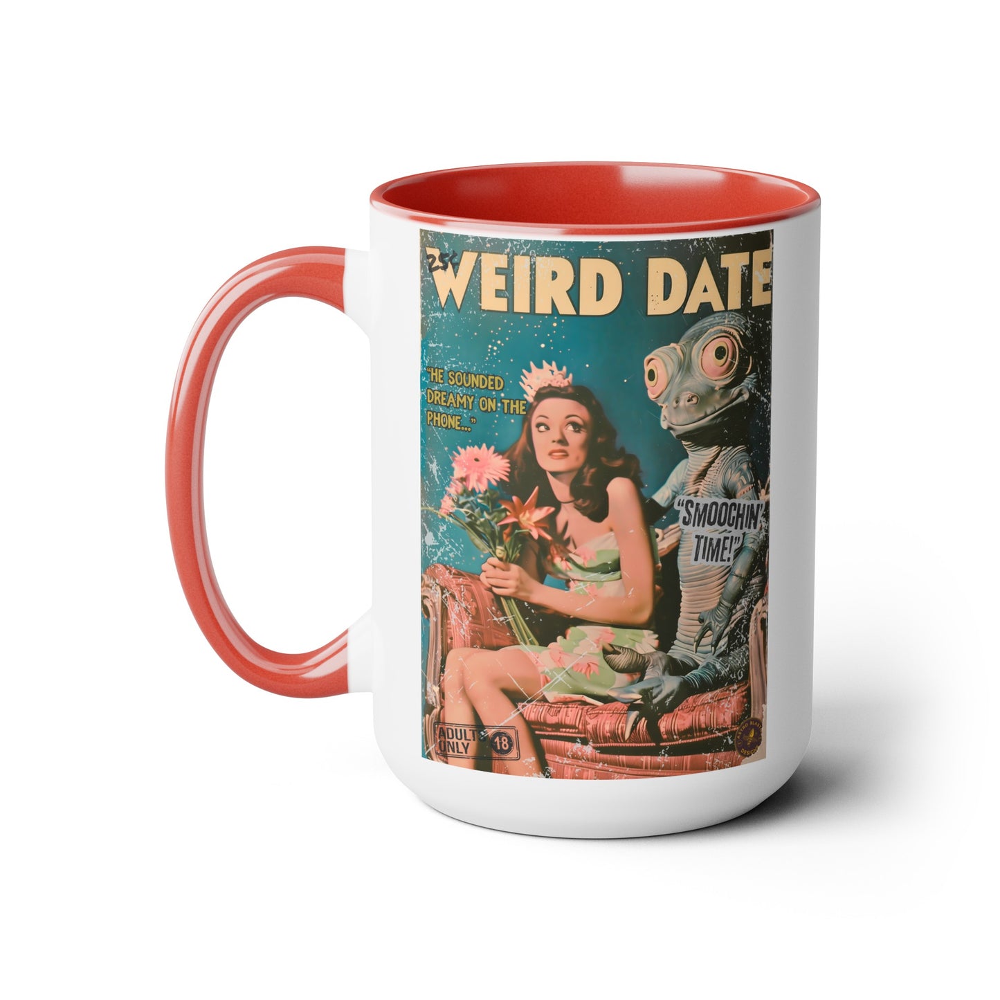 Pulp Novel Cover Mug - "Weird Date"