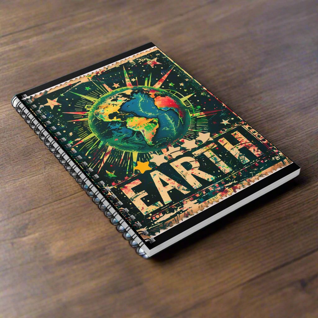 Postage Stamp EARTH - Spiral Notebook