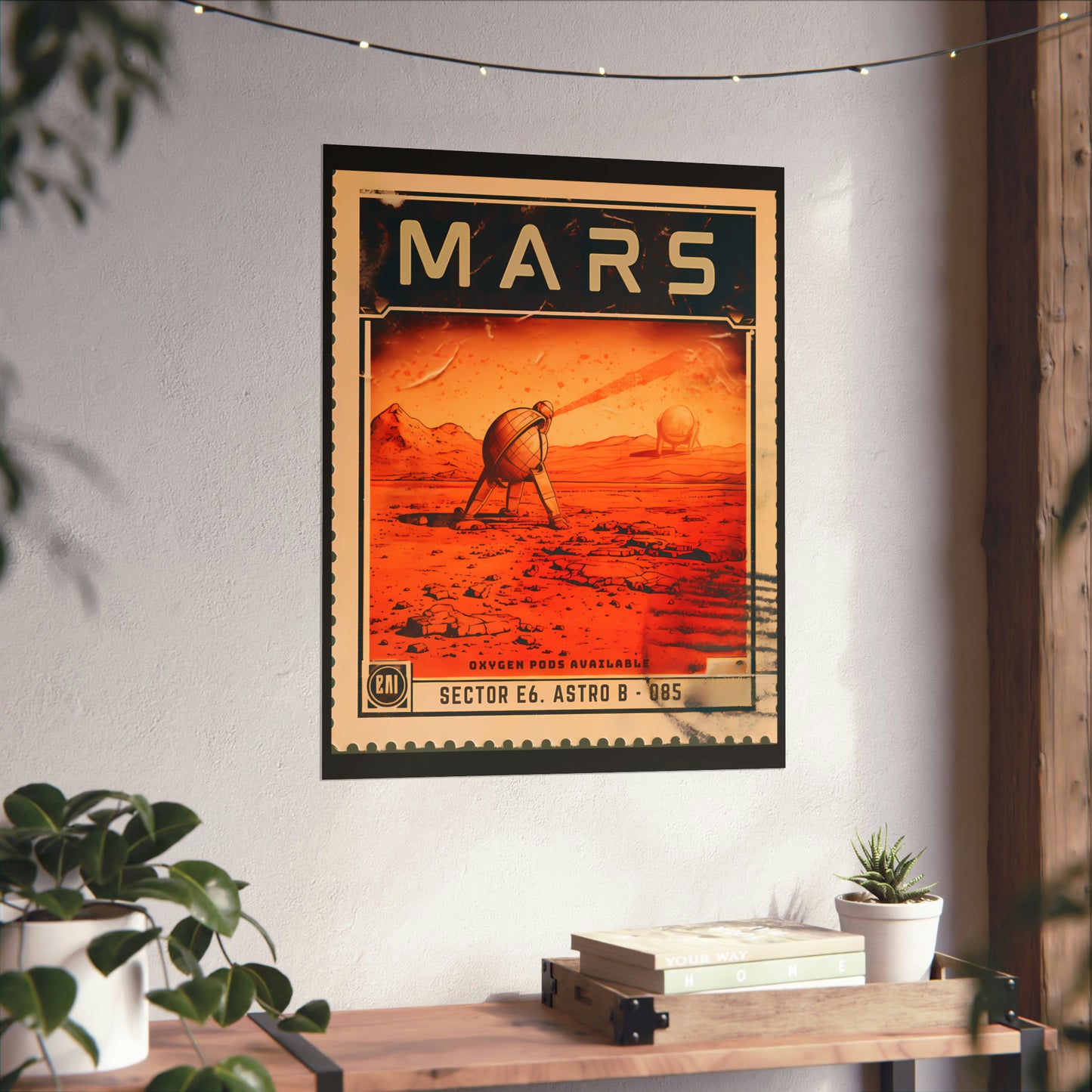 Postage Stamp Planet Poster - Mars