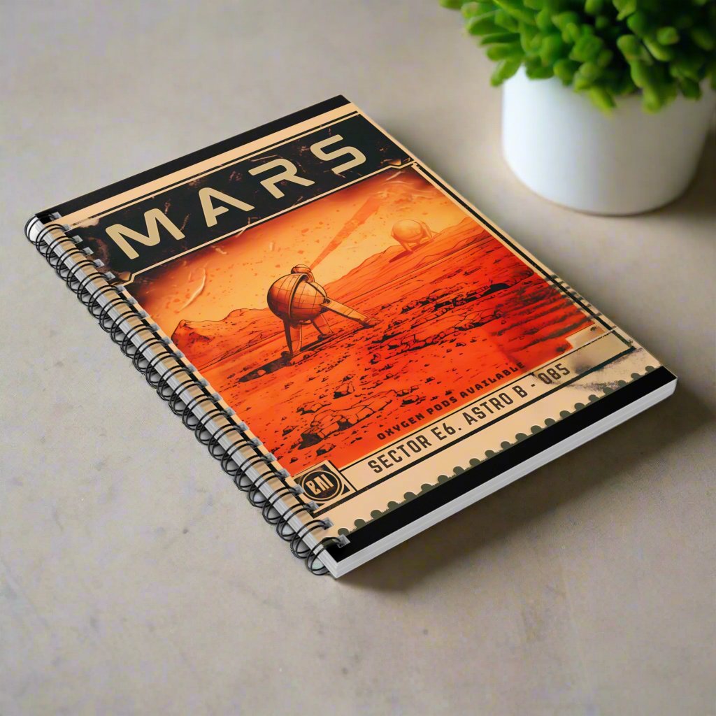 Postage Stamp MARS - Spiral Notebook