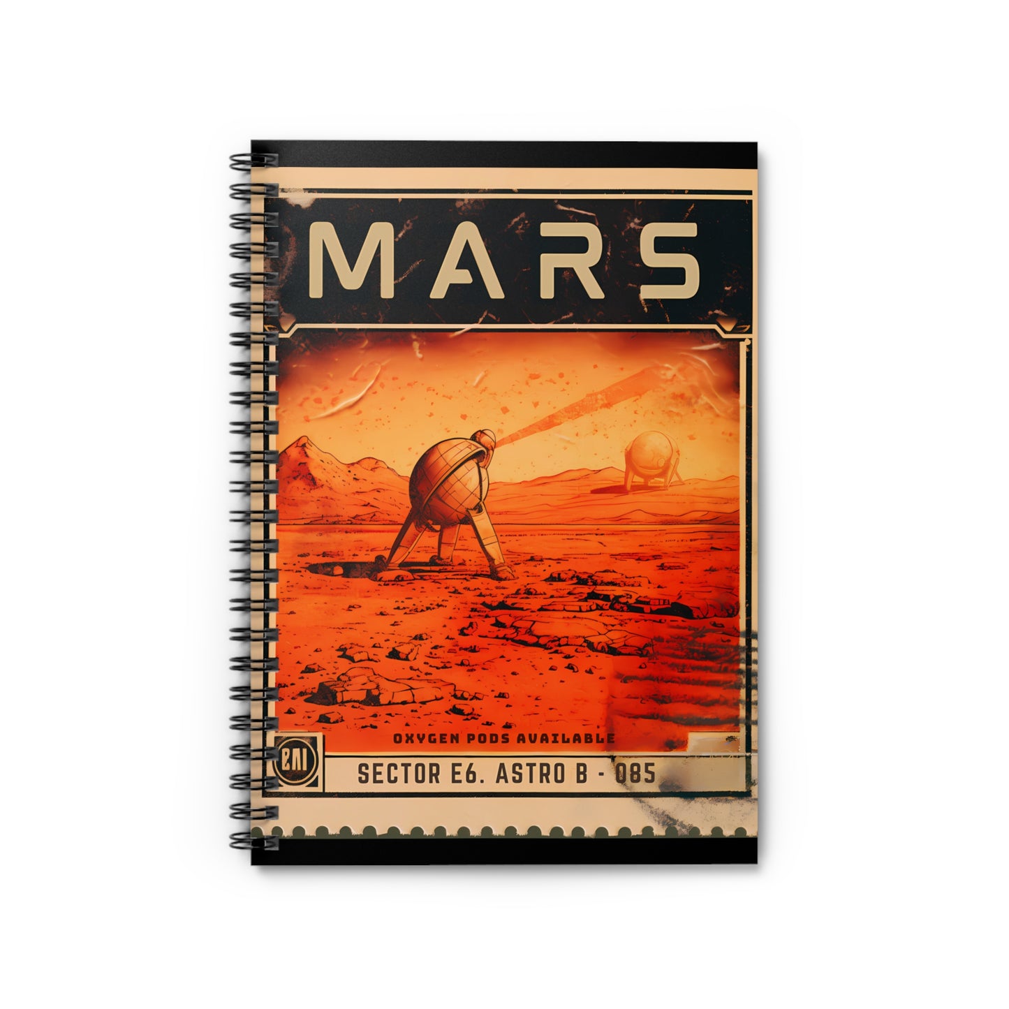 Postage Stamp MARS - Spiral Notebook