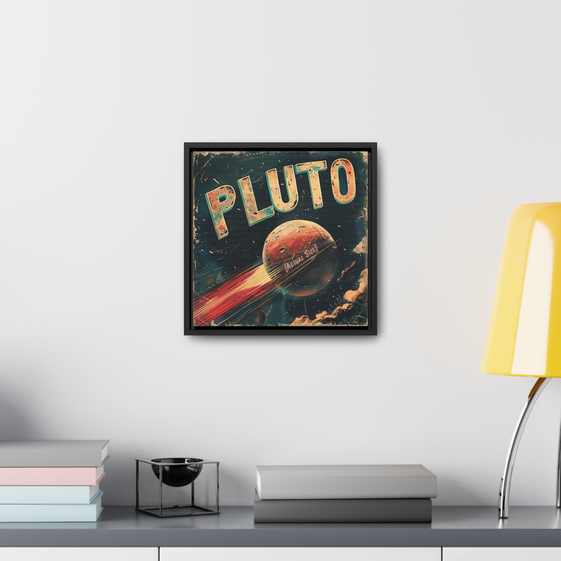 planet pluto space art framed portrait print