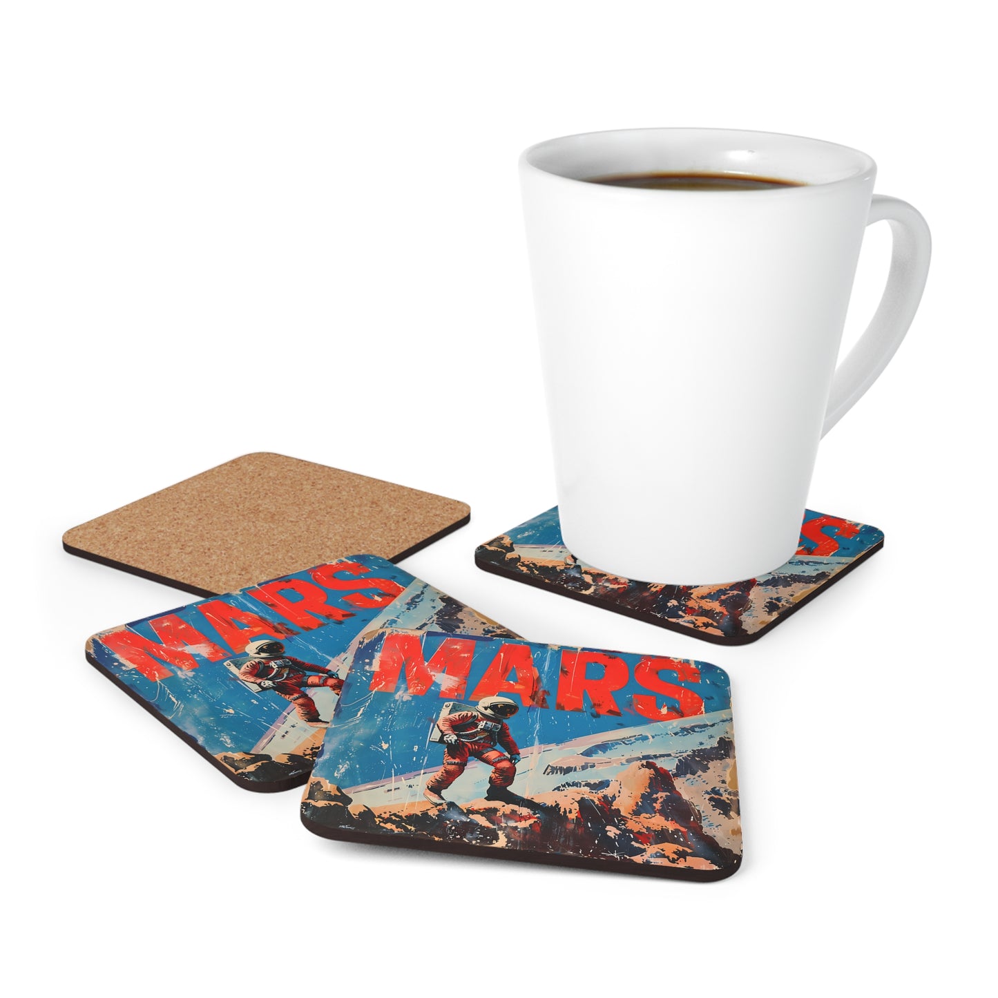 Cork Back Mars Coasters (Set of 4)