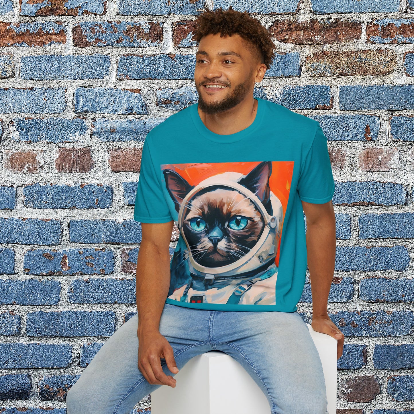 pet cadet space art t-shirt siamese cat