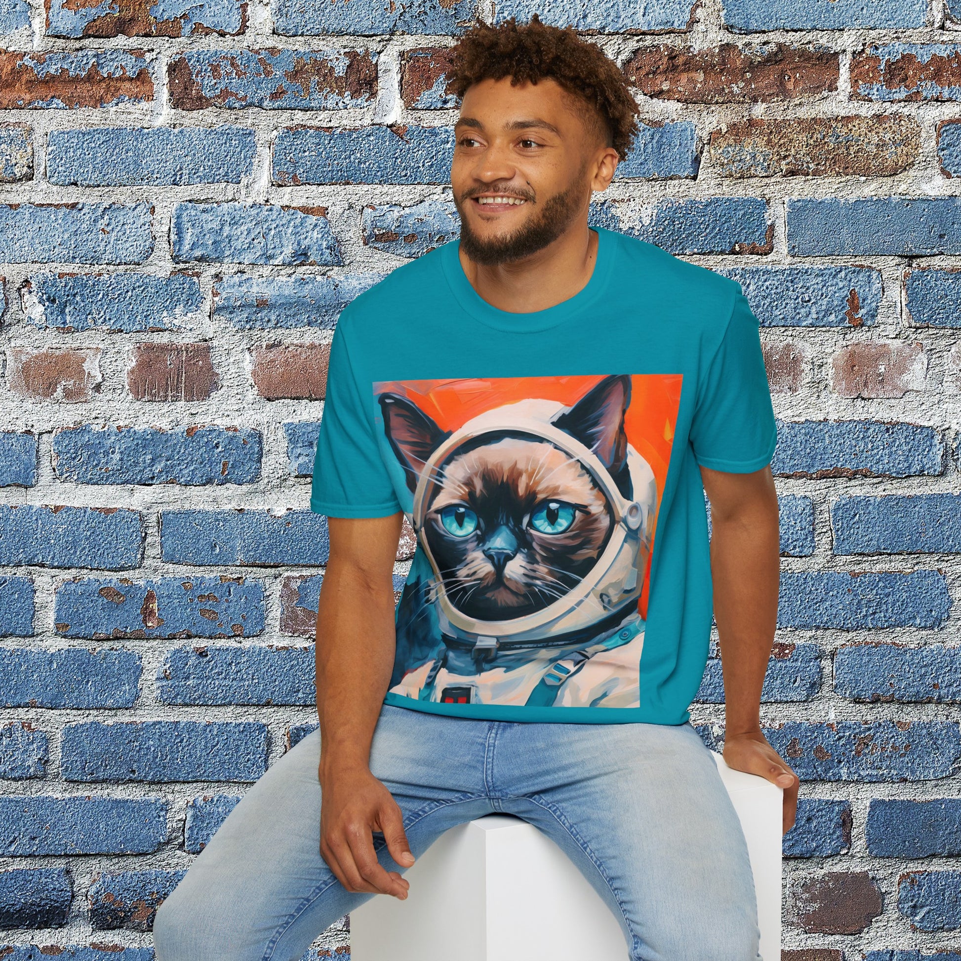 pet cadet space art t-shirt siamese cat