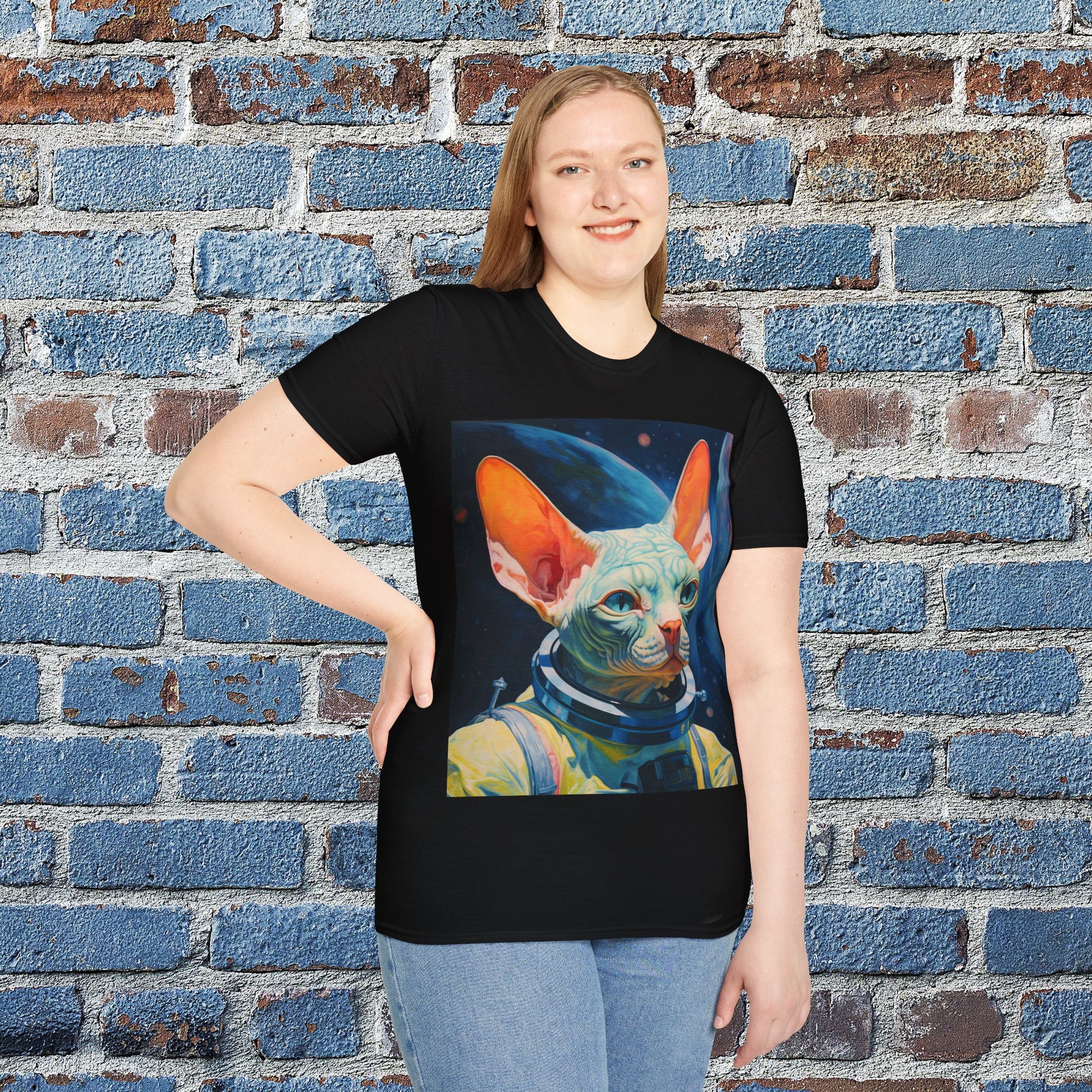 pet cadet space art t-shirt sphynx cat