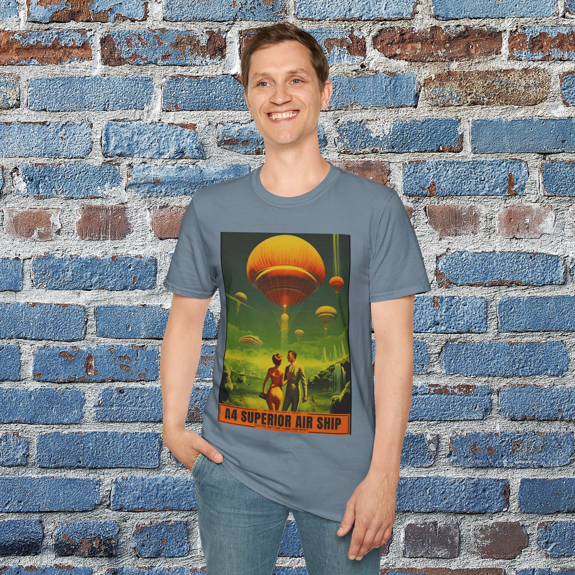 A4 superior airship space art transport t shirt