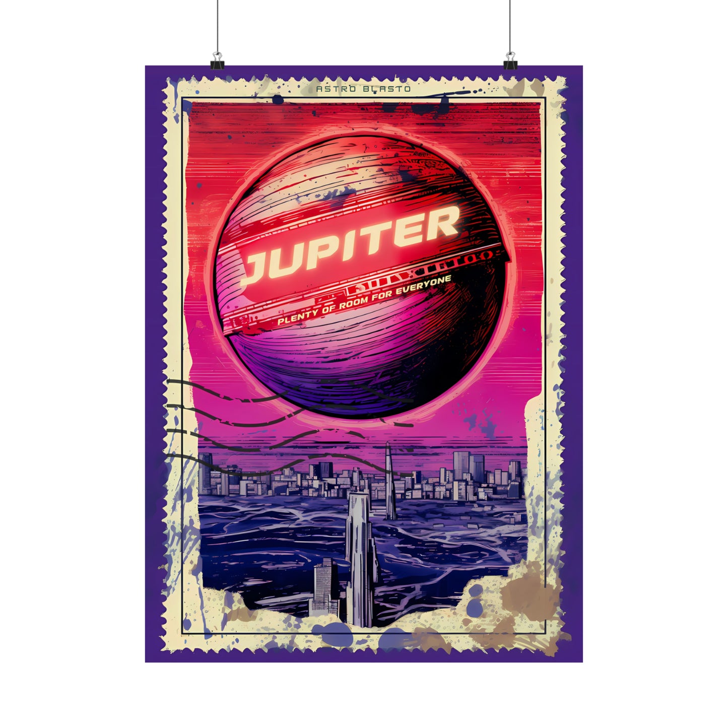 Postage Stamp Planet Poster - Jupiter