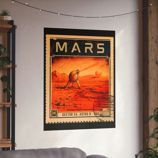 Postage Stamp Planet Poster - Mars