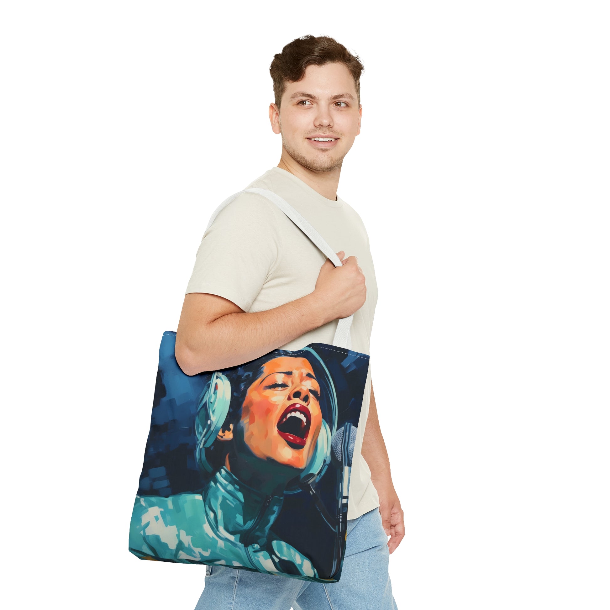 space art billie holiday tote bag