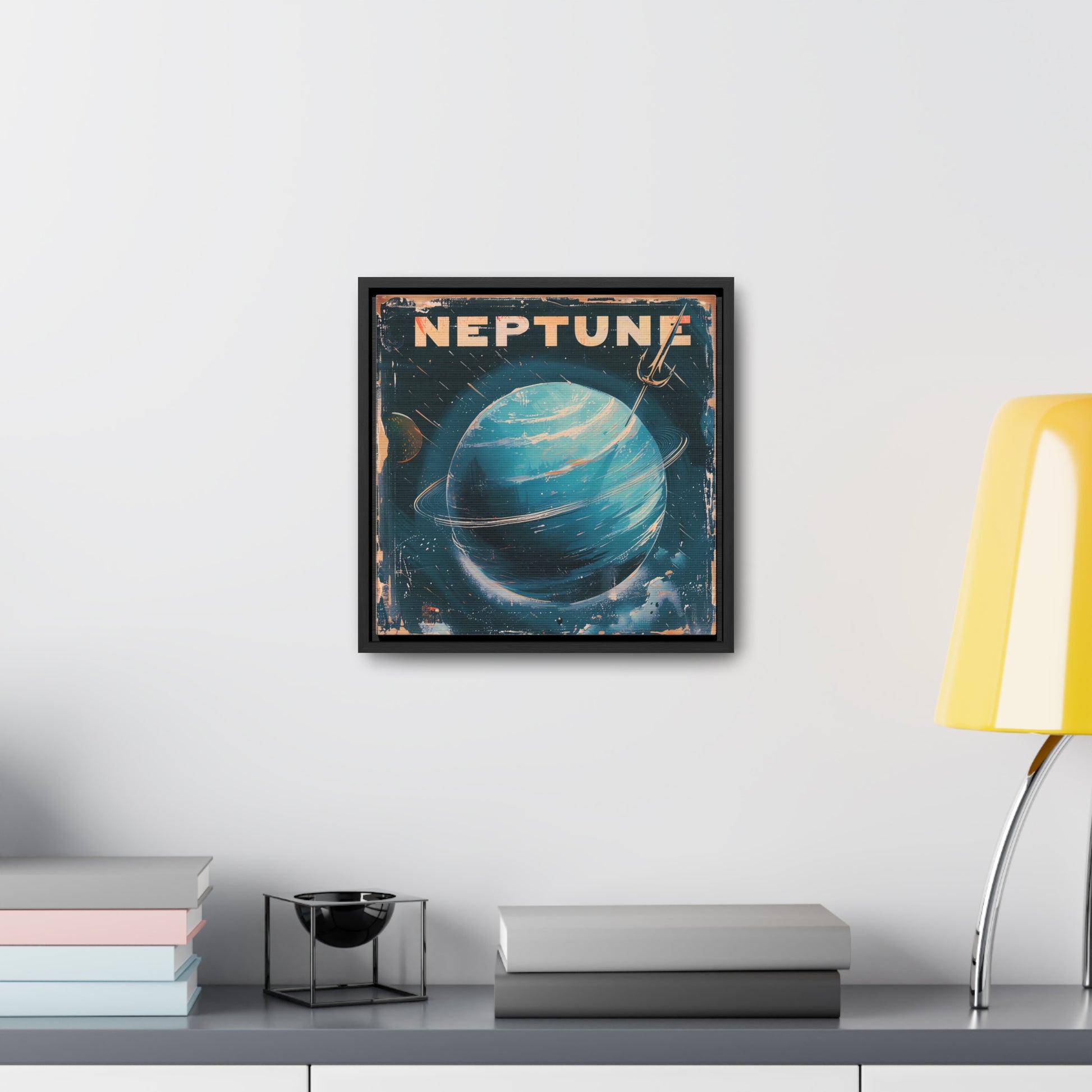 planet neptune space art framed portrait print