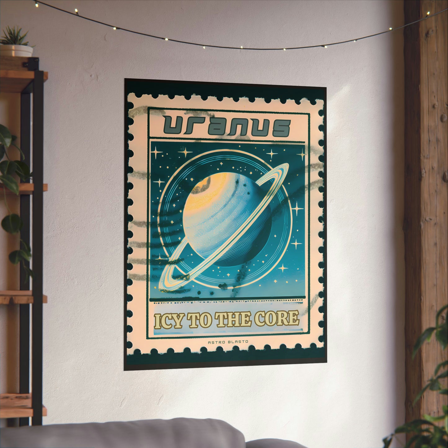 Postage Stamp Planet Poster - Uranus