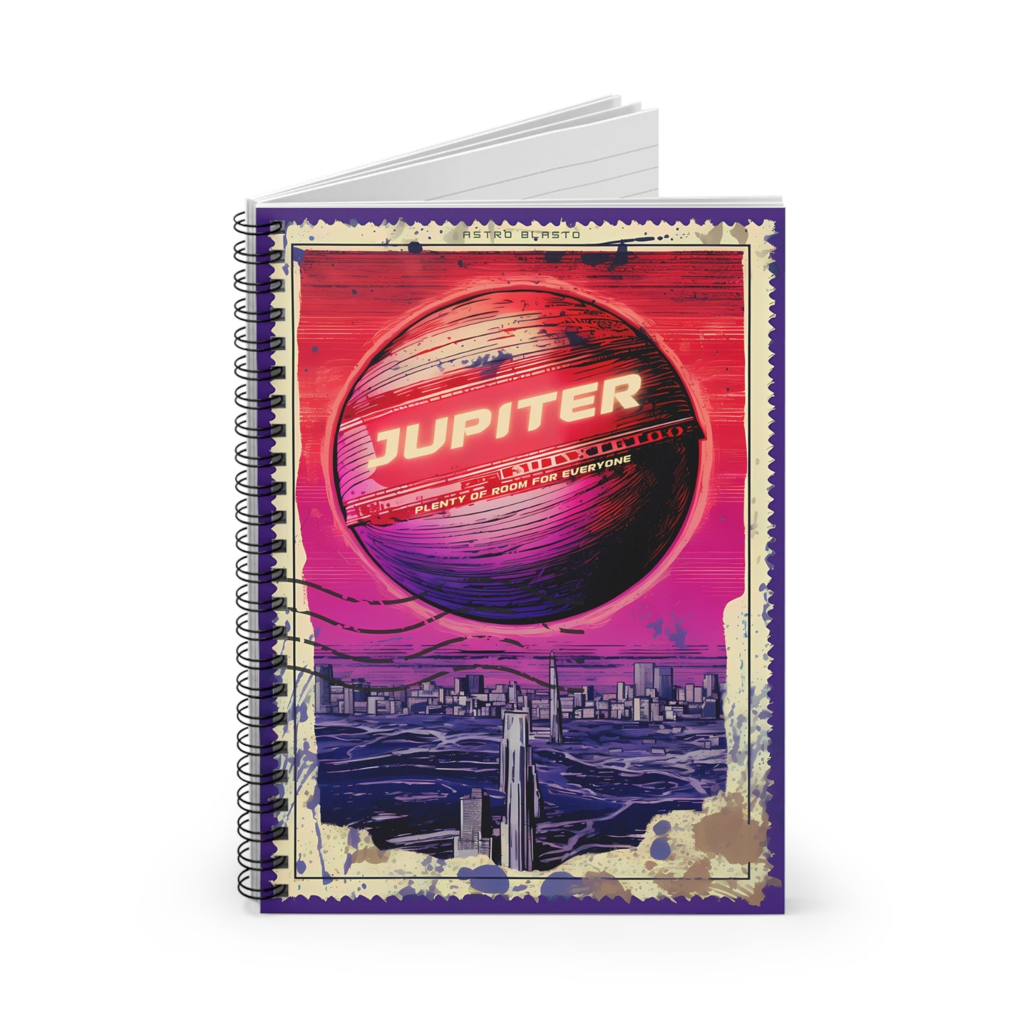 Postage Stamp JUPITER - Spiral Notebook