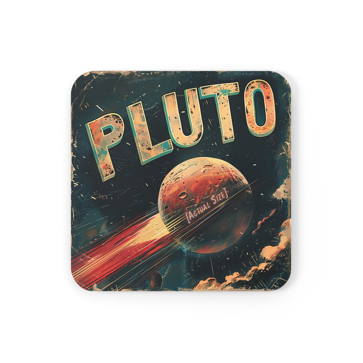 Cork Back Pluto Coasters (Set of 4)