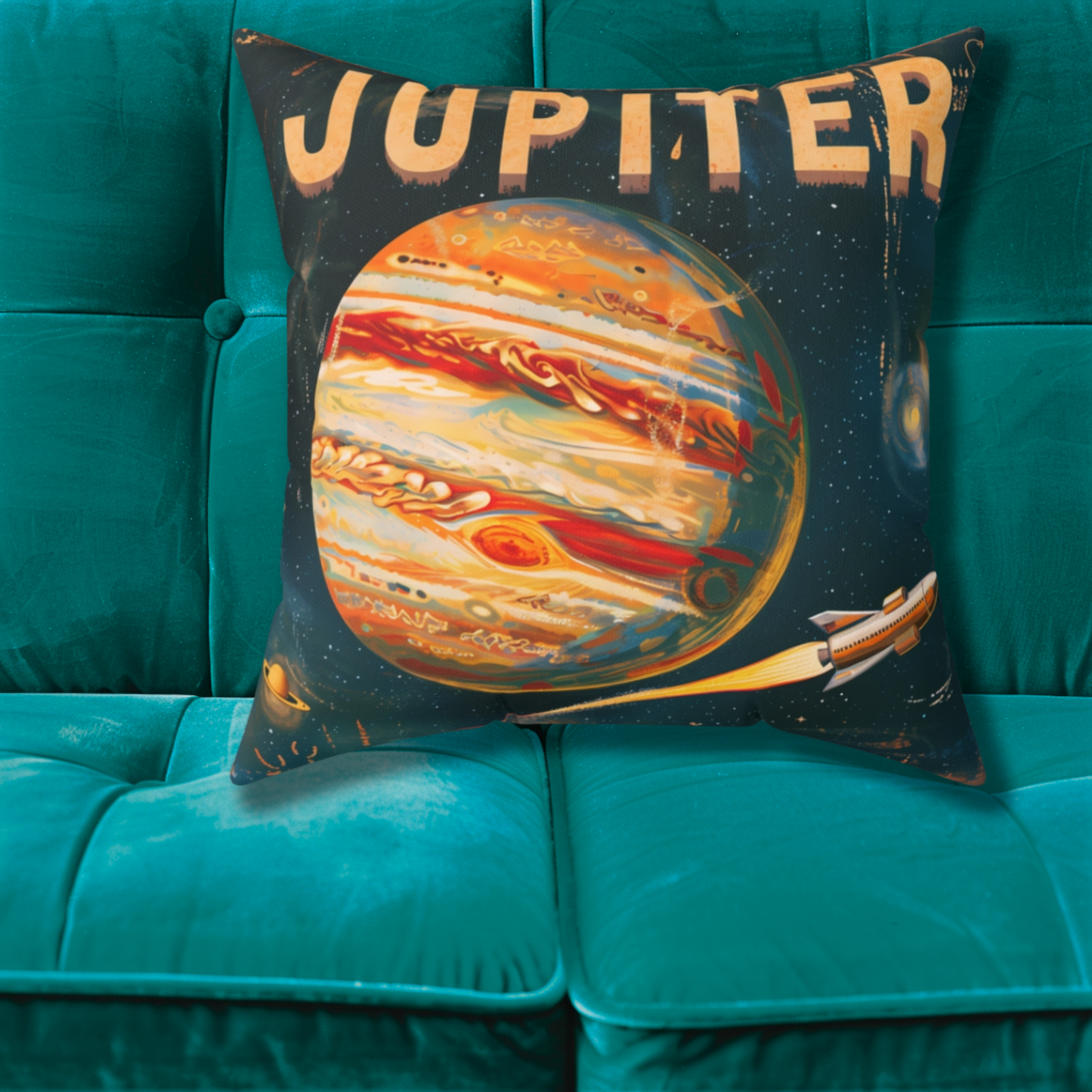 Planets Mars/Jupiter Faux Suede Pillow #8