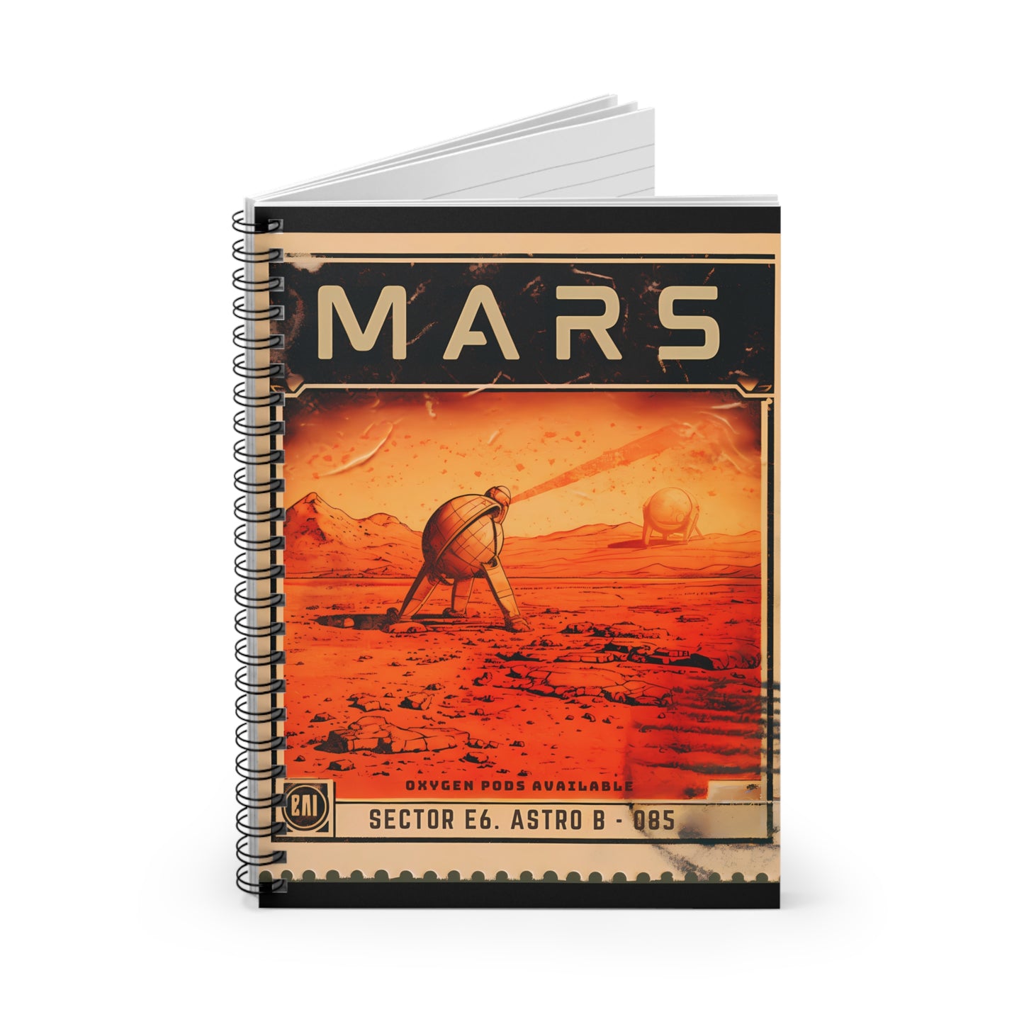 Postage Stamp MARS - Spiral Notebook