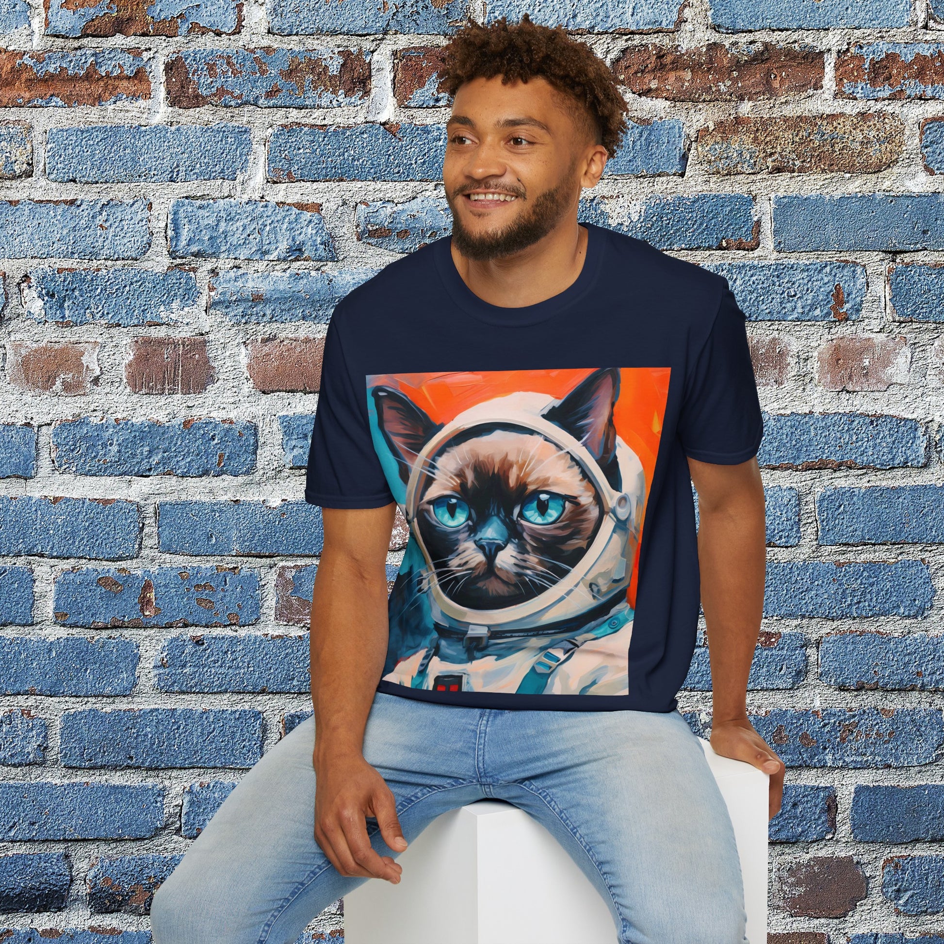 pet cadet space art t-shirt siamese cat