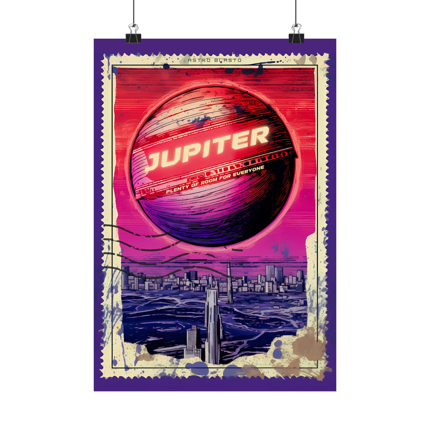 Postage Stamp Planet Poster - Jupiter