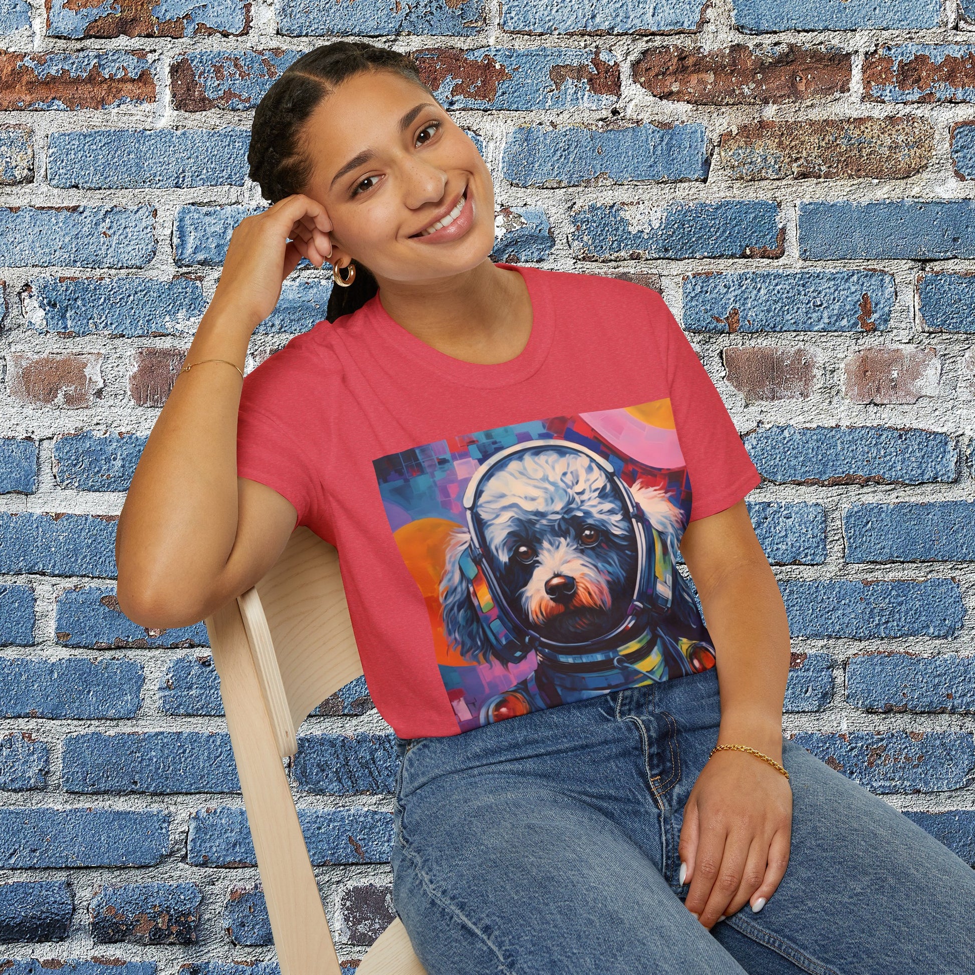pet cadet space art t-shirt poodle dog