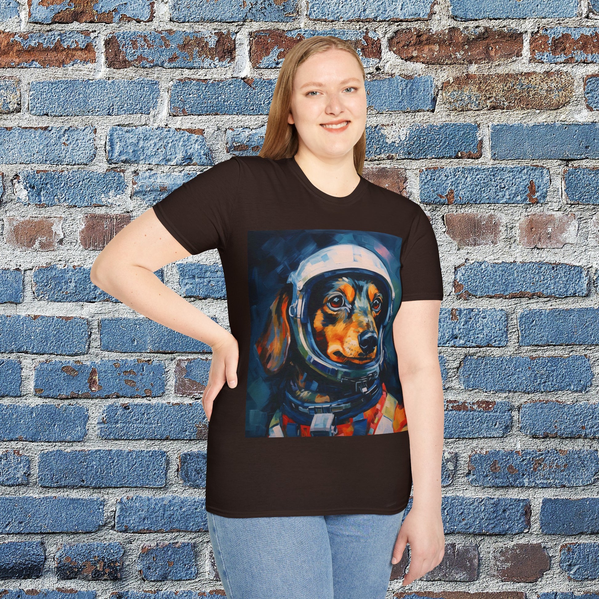 pet cadet space art t-shirt dachshund dog