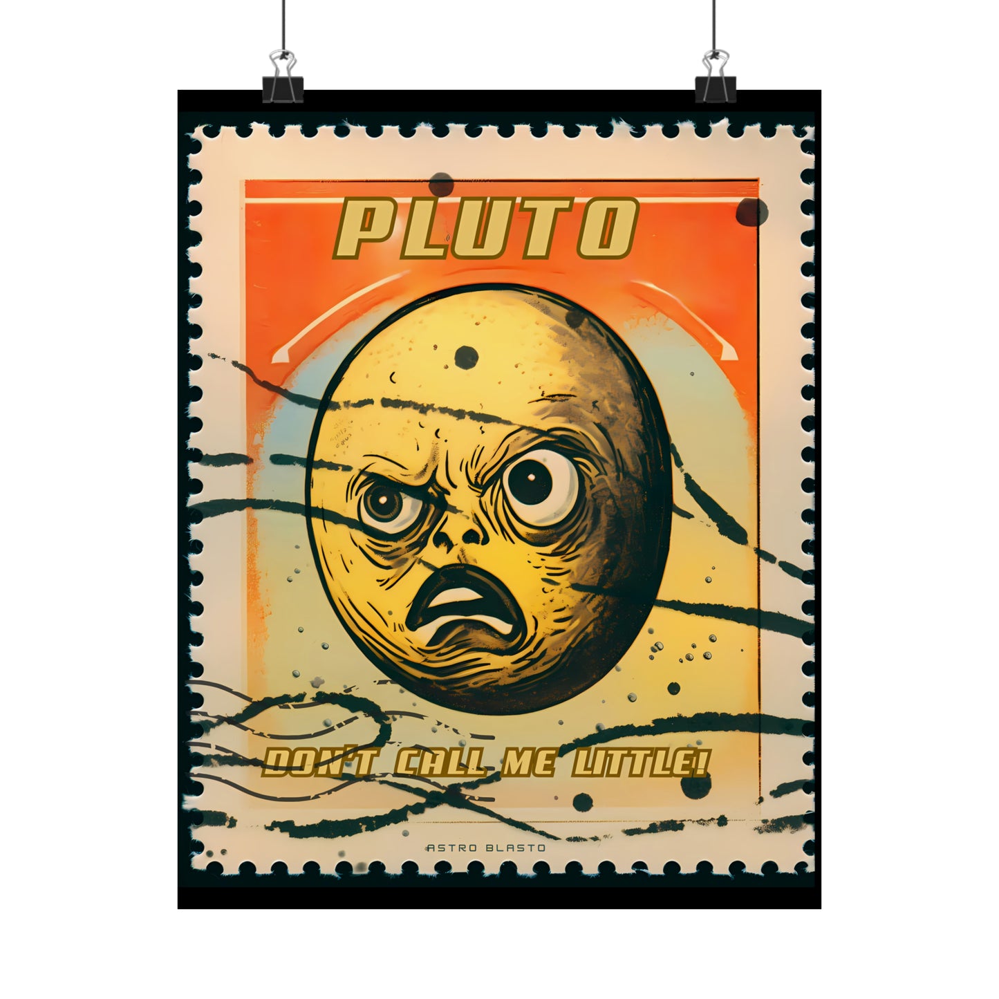 Postage Stamp Planet Poster - Pluto