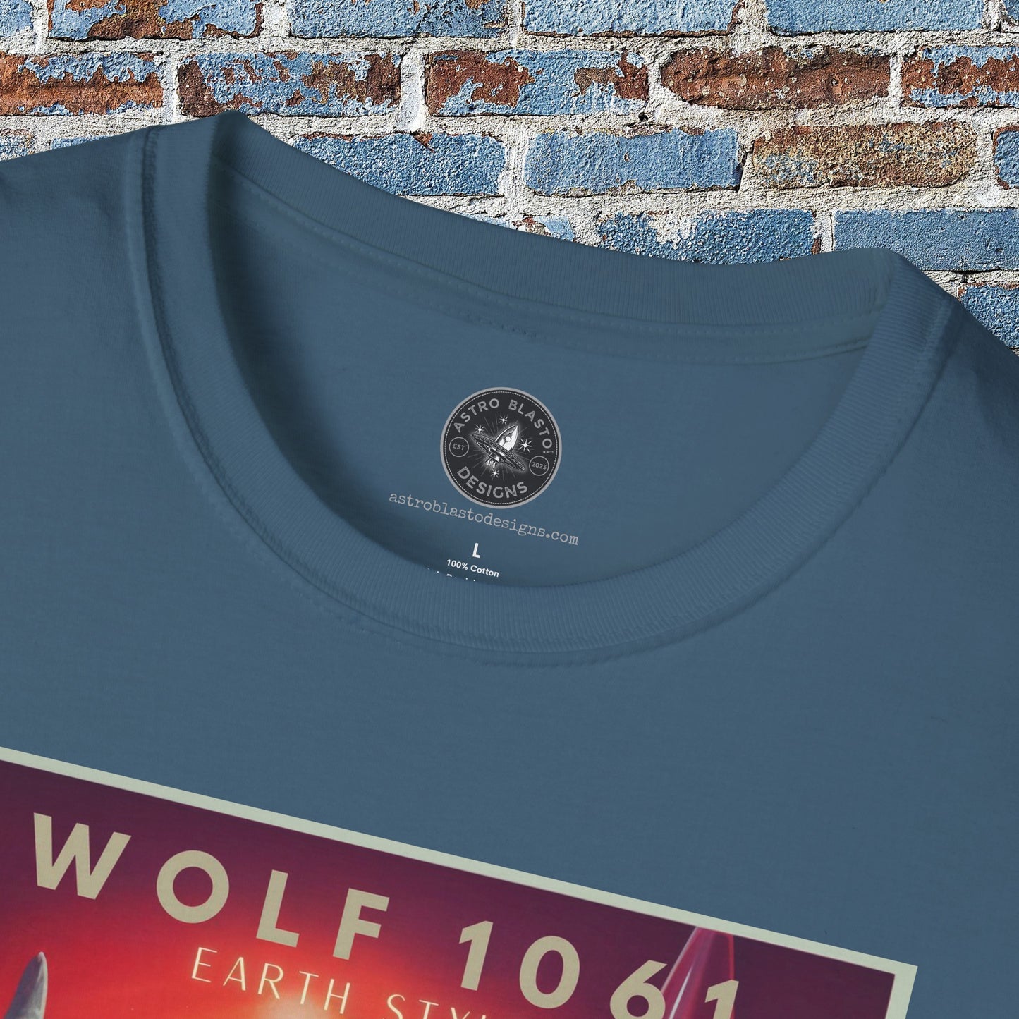 wolf 1061 space art transport t shirt