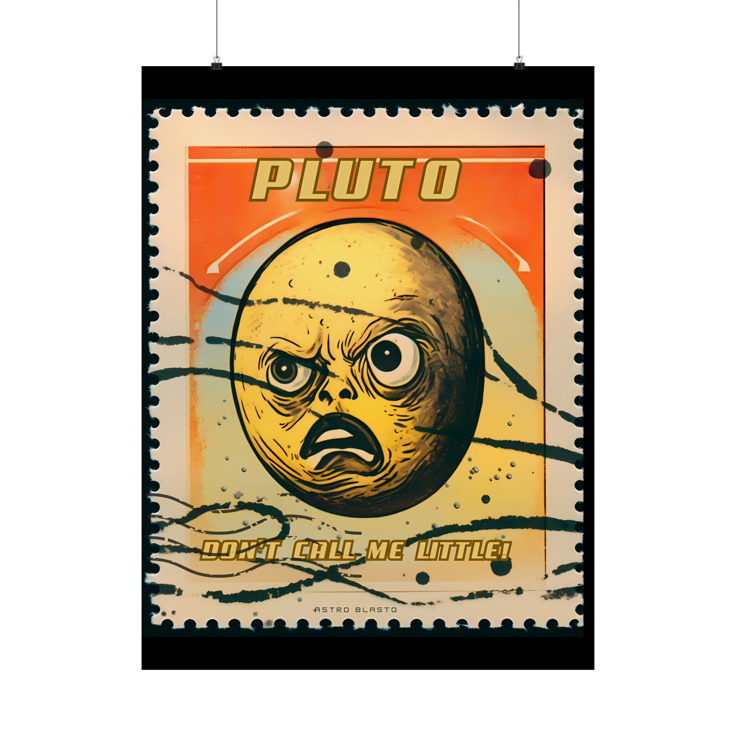 Postage Stamp Planet Poster - Pluto