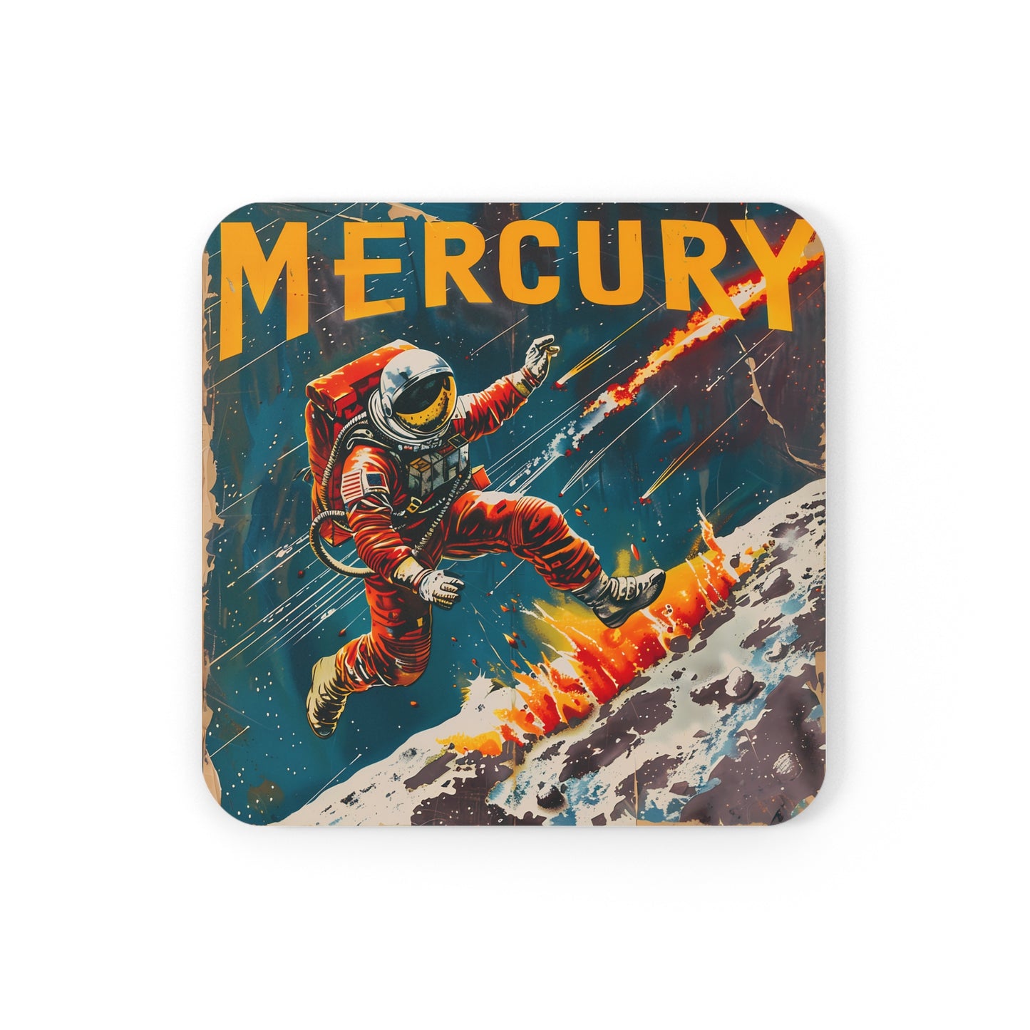 Cork Back Mercury Coasters (Set of 4)