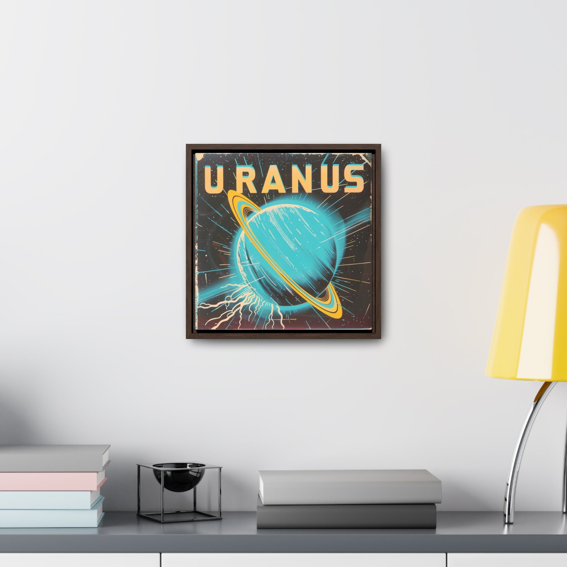 planet uranus space art framed portrait print