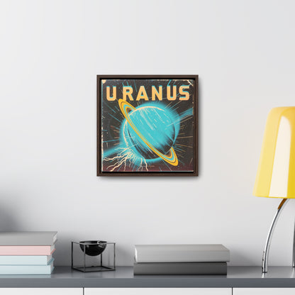 planet uranus space art framed portrait print