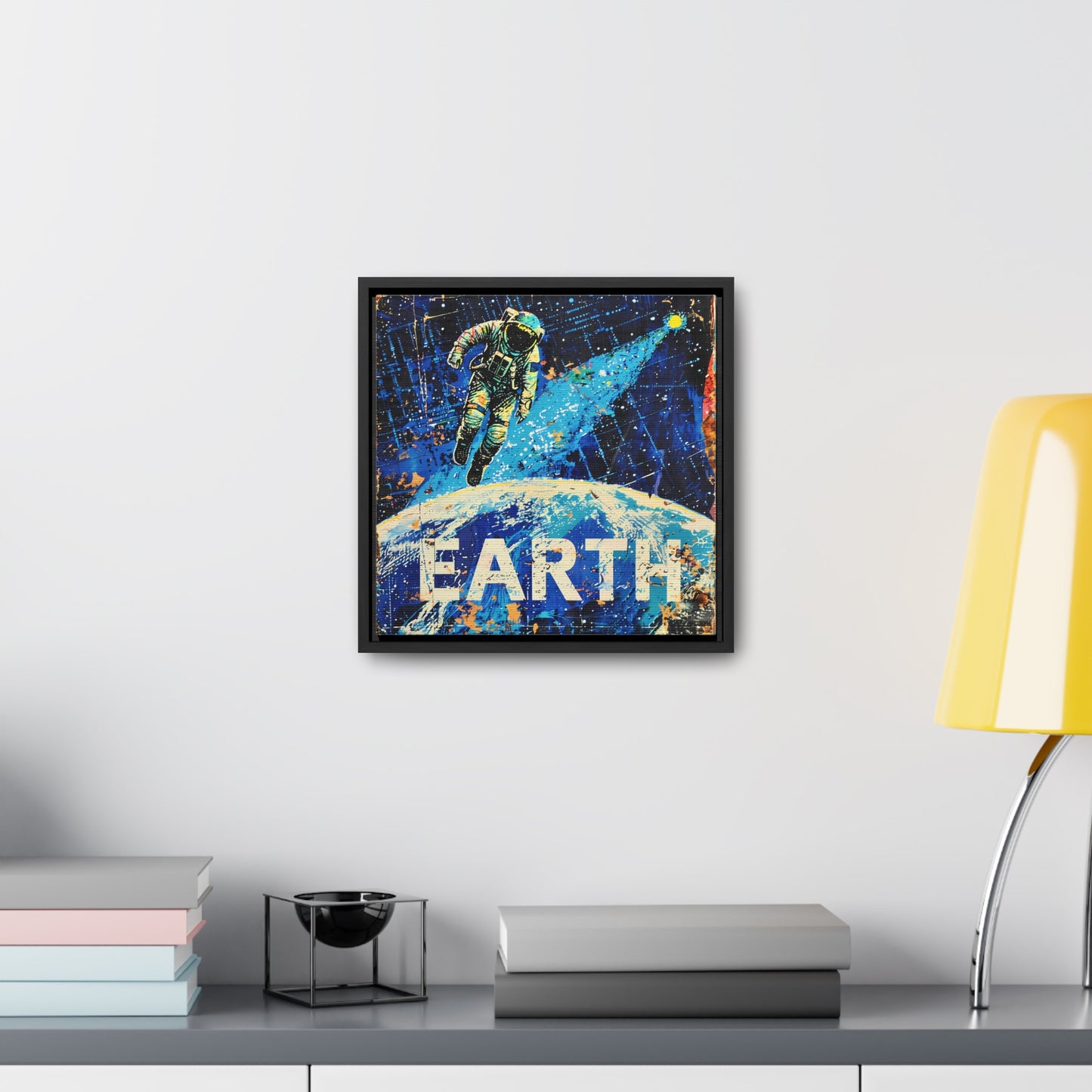 planet earth space art framed portrait print