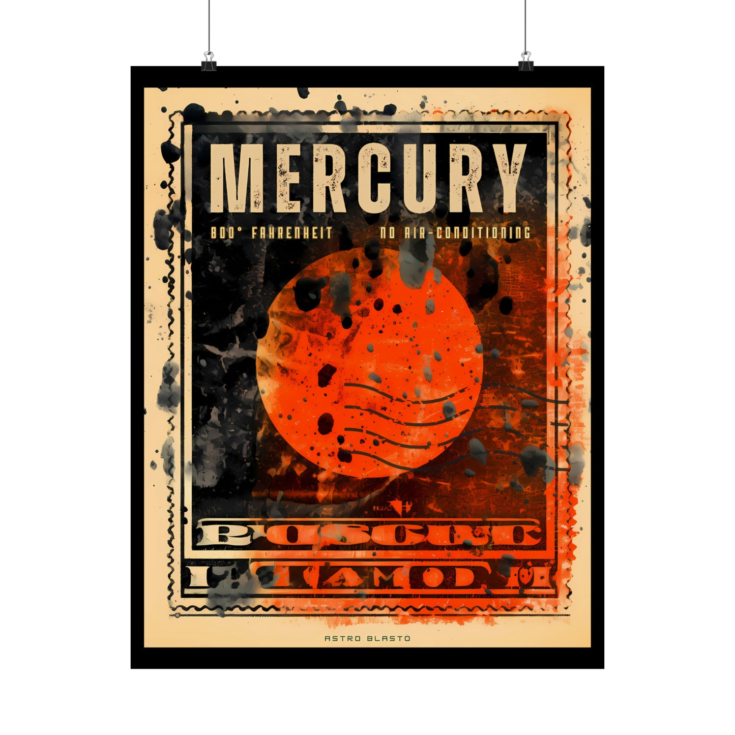 Postage Stamp Planet Poster - Mercury