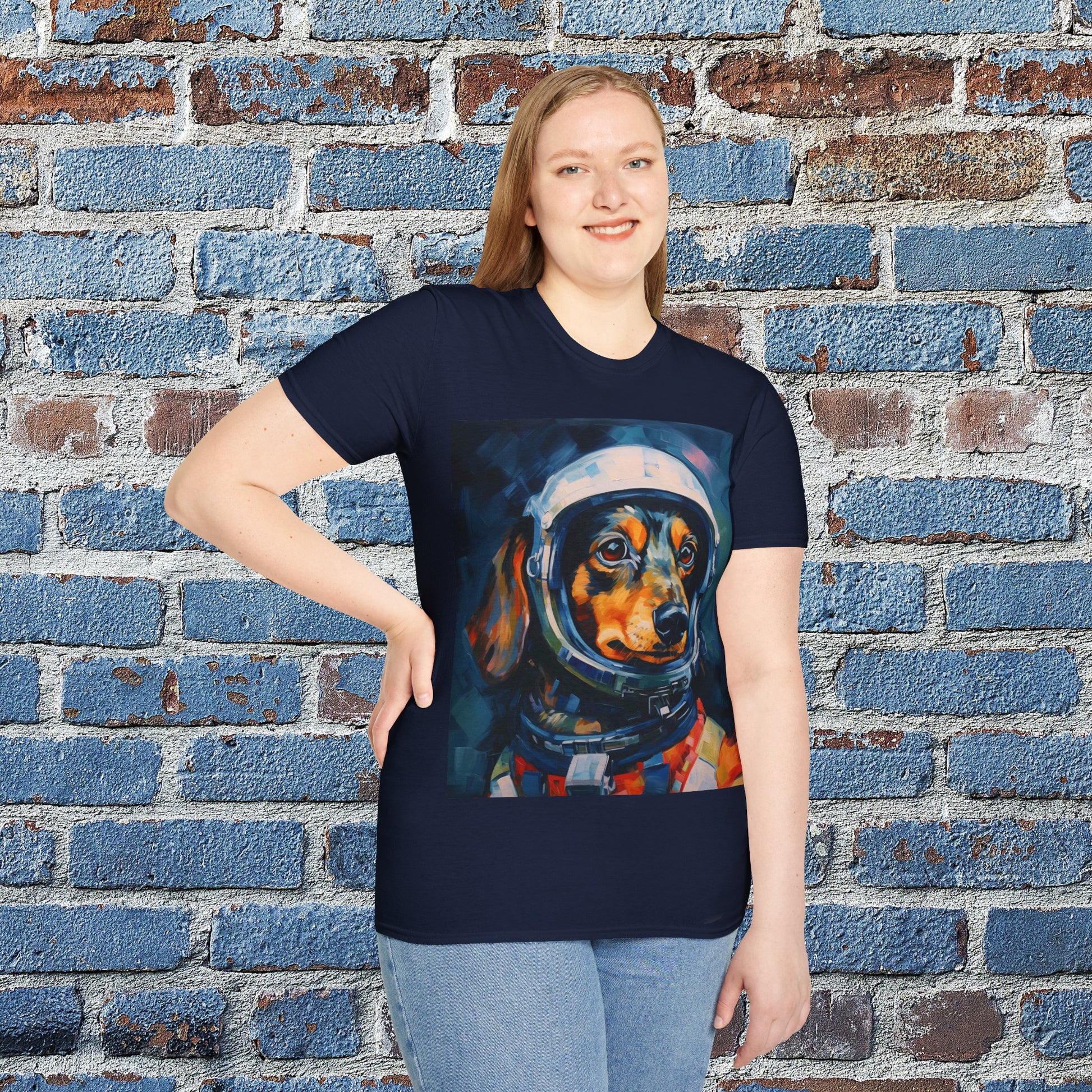 pet cadet space art t-shirt dachshund dog