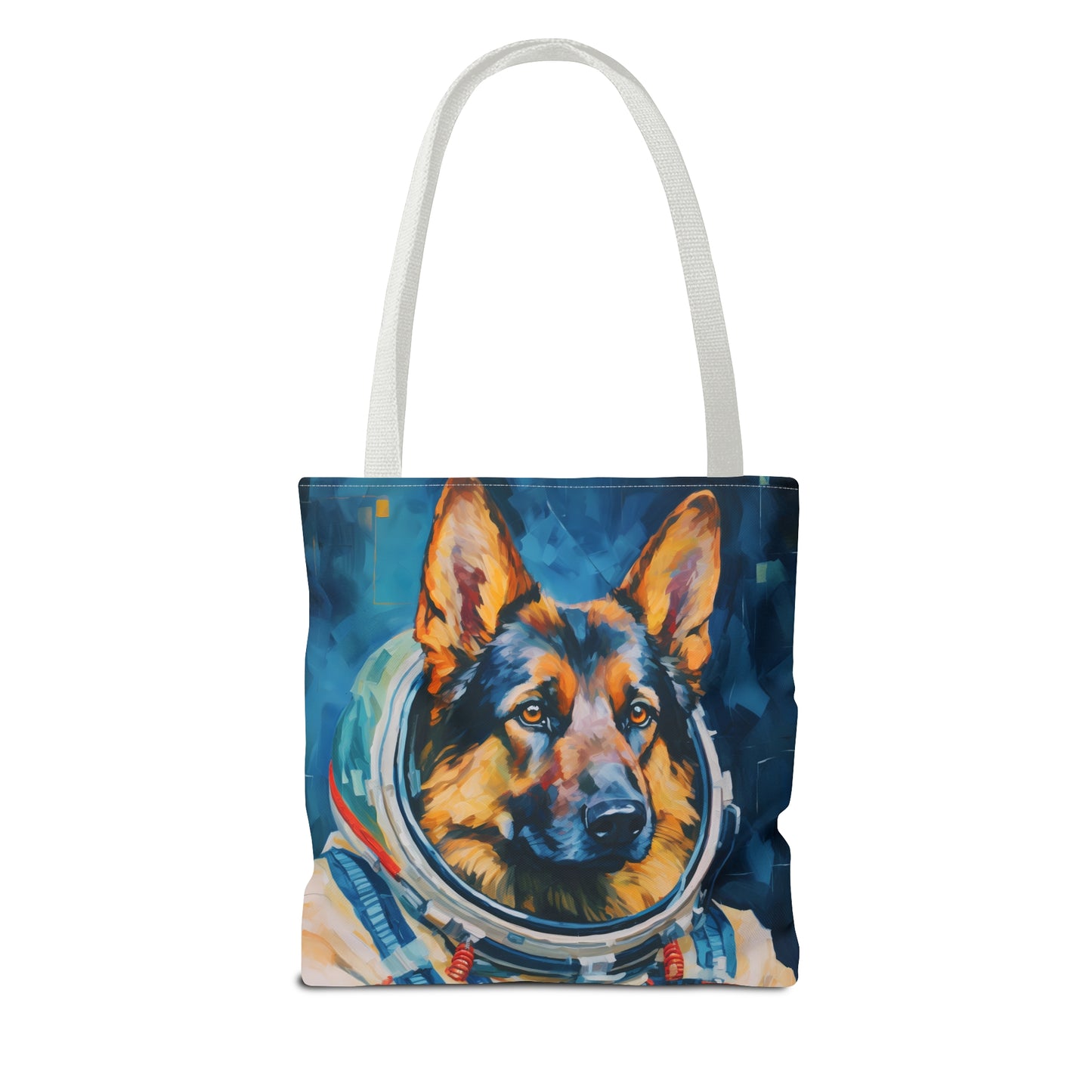 space art german shepherd tote bag