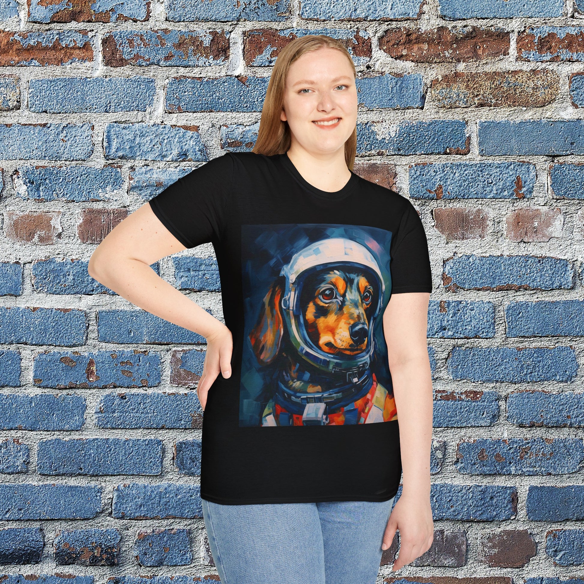 pet cadet space art t-shirt dachshund dog