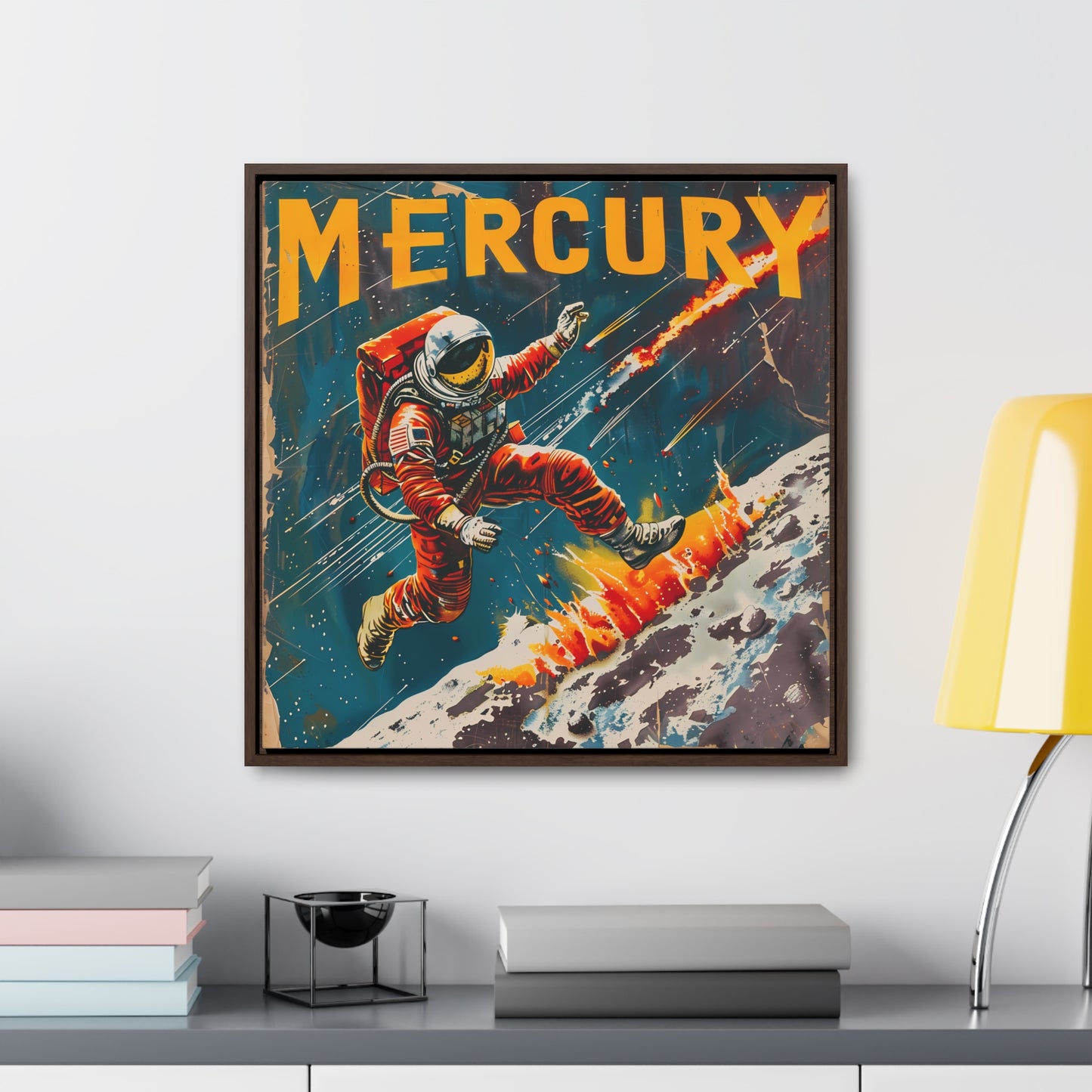 planet mercury space art framed portrait print