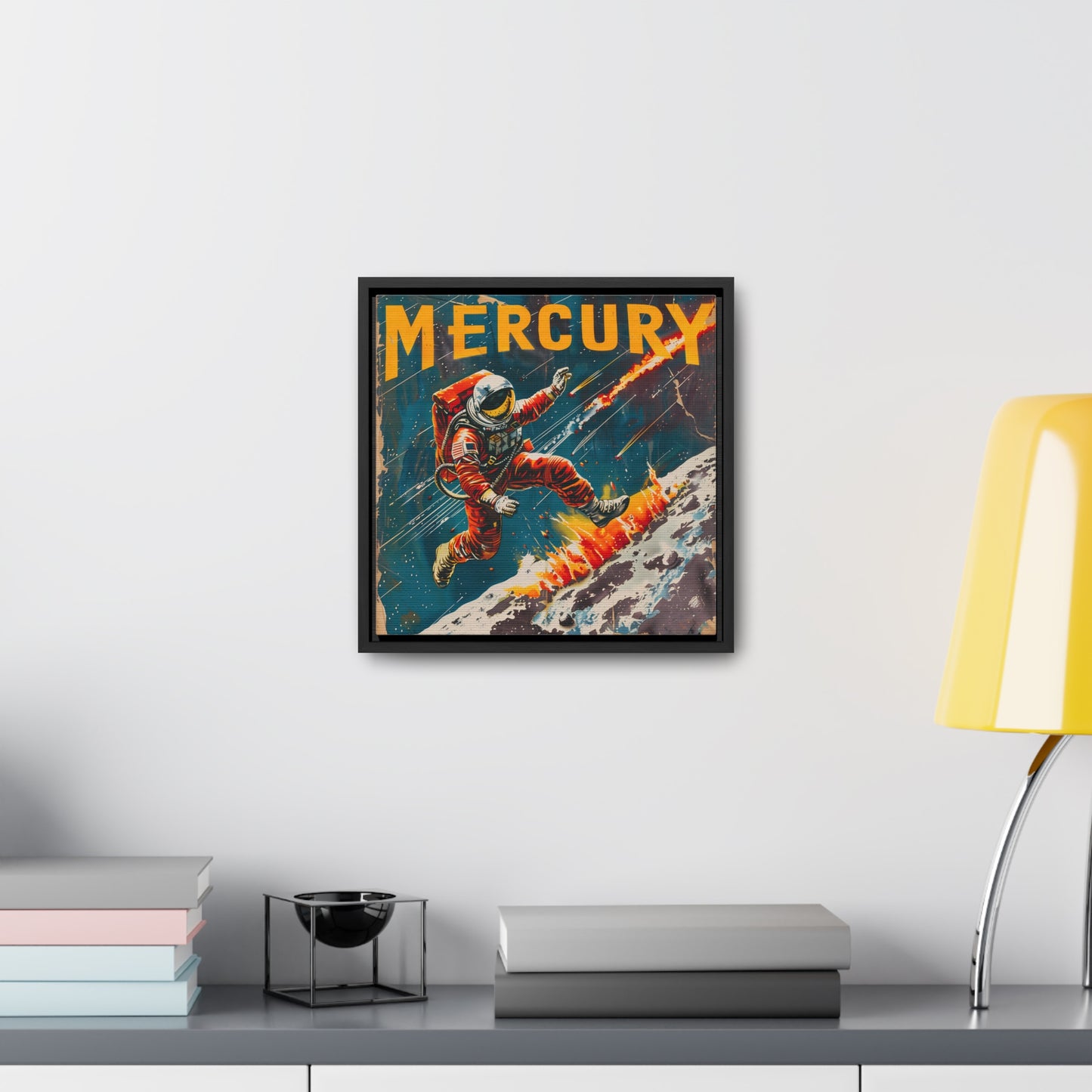 planet mercury space art framed portrait print